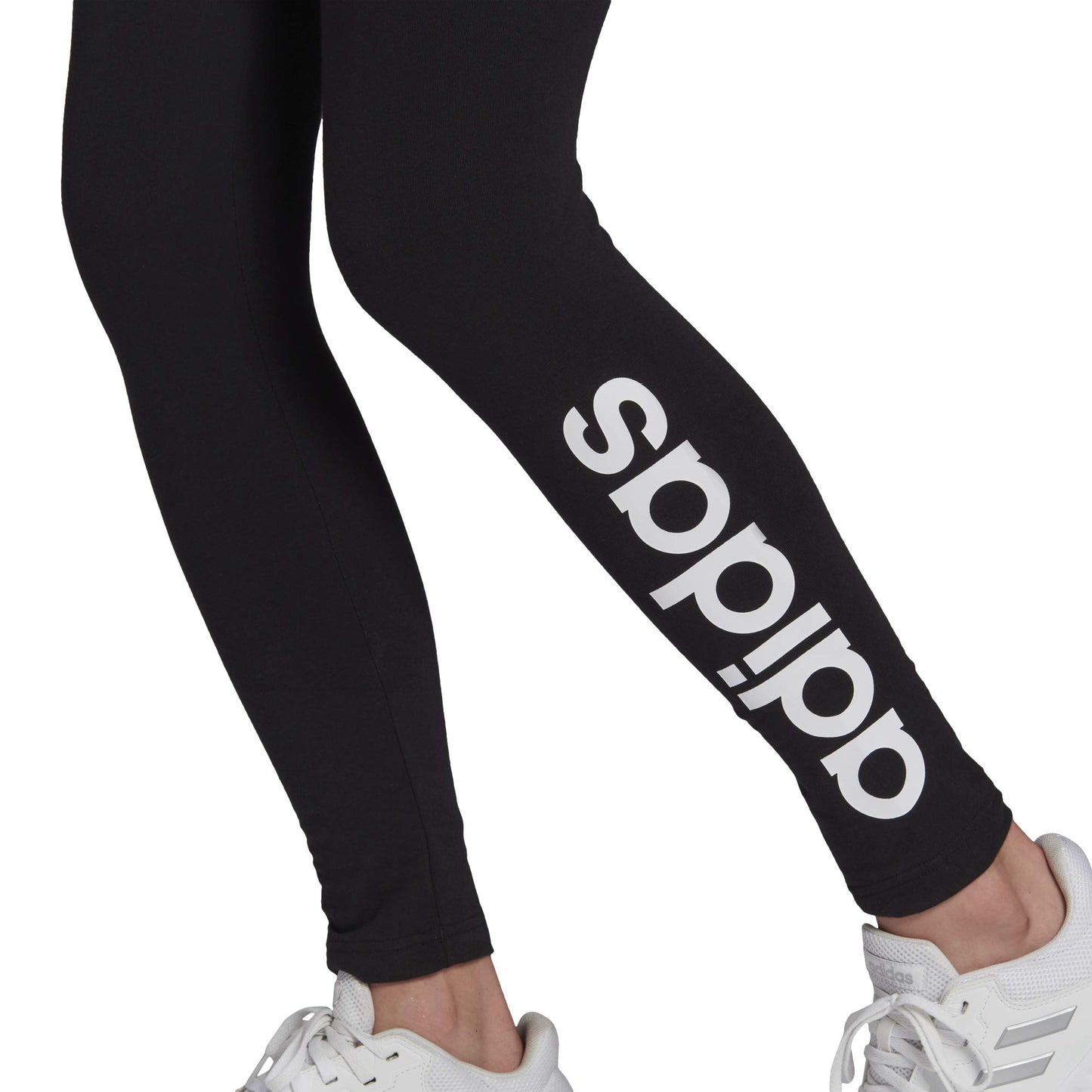 ADIDAS Women’s LIN Leggings – Black/White, High Waist, Comfortable Stretch Fit