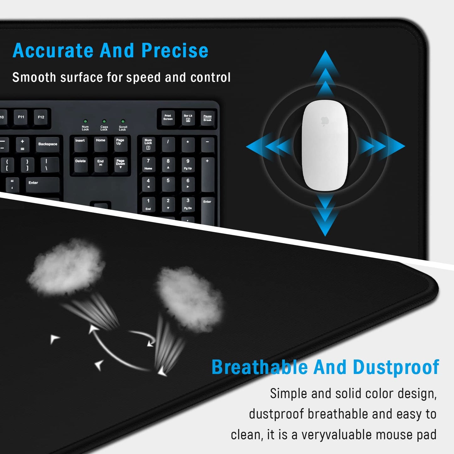 Anpollo Gaming Mouse Mat XXL 900 x 400 x 3 mm Non-Slip Desk Mat Table Mat Multifunctional Office Mouse Mat, Type 1