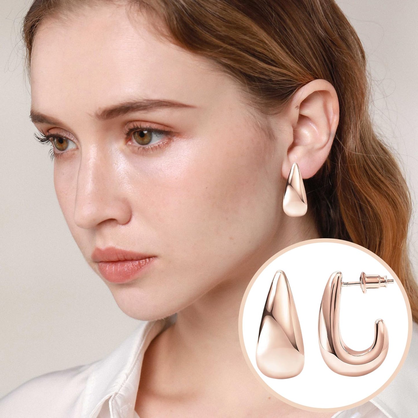 Chunky Gold Hoop Earrings for Women
