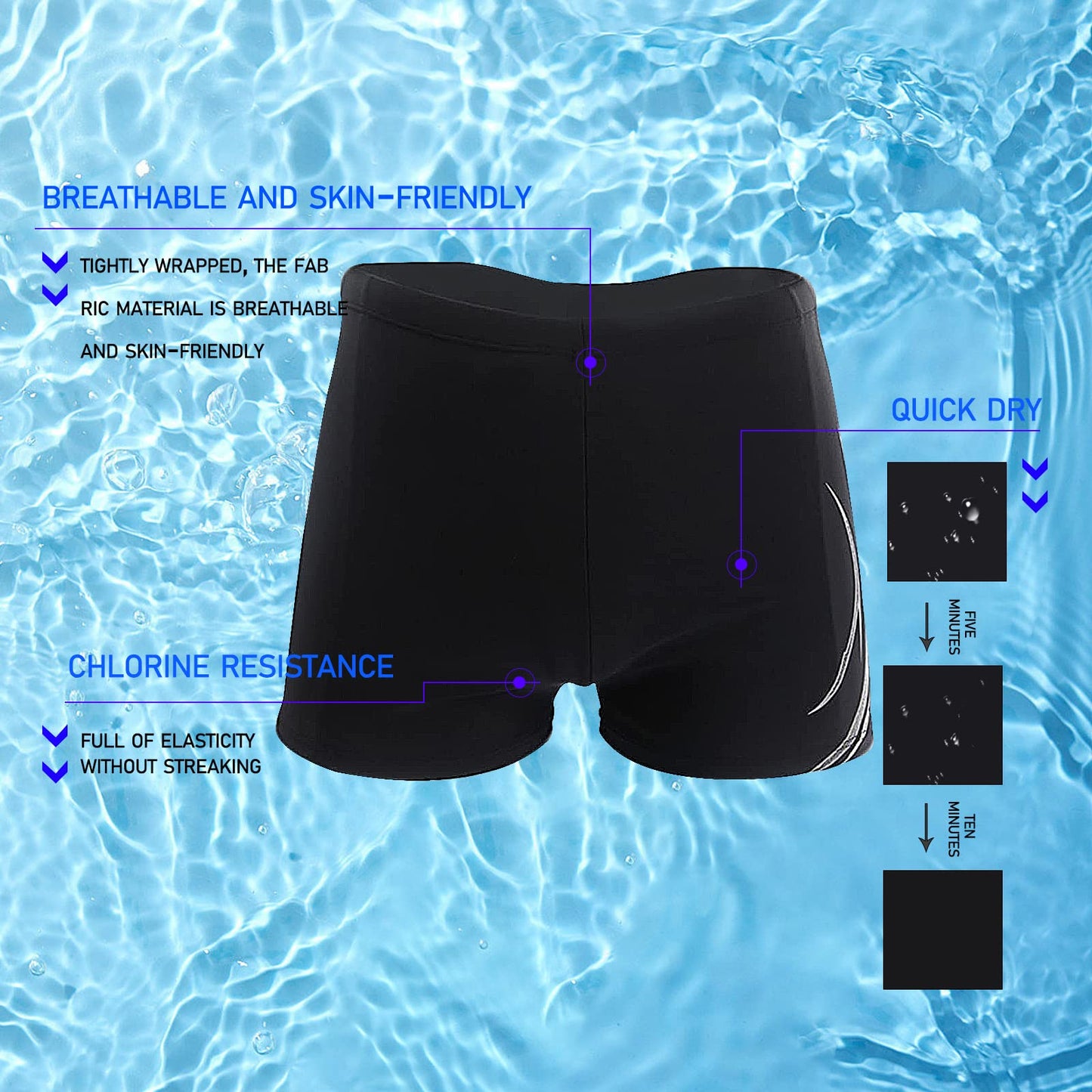 Men’s Jammer Swim Shorts – High-Tech Elastic Swimwear