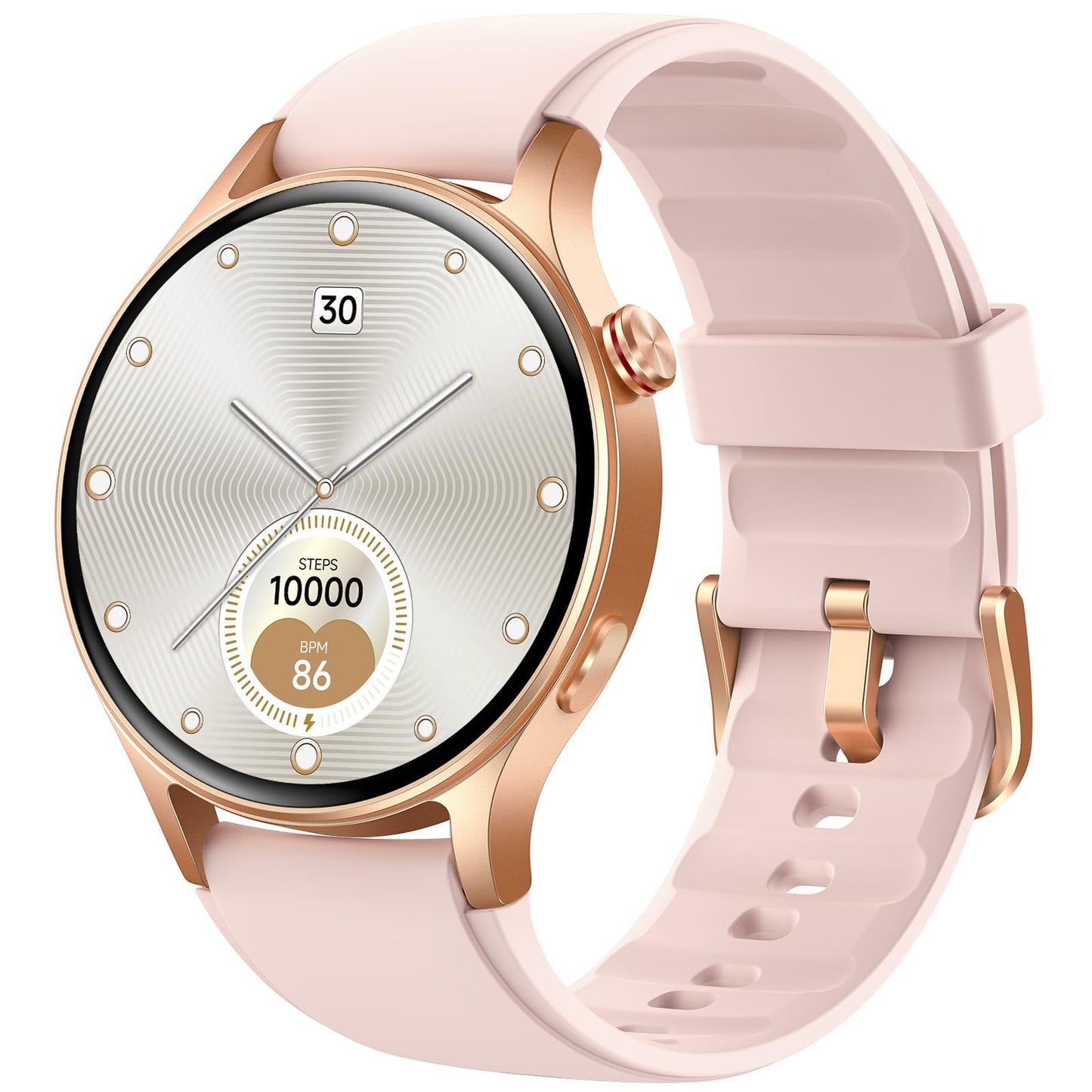 Smartwatch Herren Damen Rund mit Telefonfunktion,1.32" AMOLED Always-On-Display Uhr Herren,110+ Sportmodi Watch mit Pulsuhr Schlafmonitor,AI-Sprachassistent,IP68 wasserdicht Fitnessuhr für iOS Android