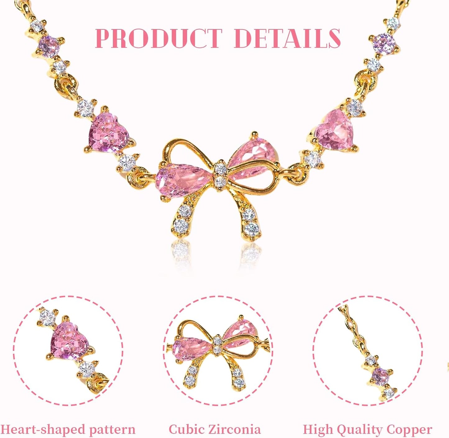 Auiremrti Friendship Bracelet with Zirconia Bow Knot