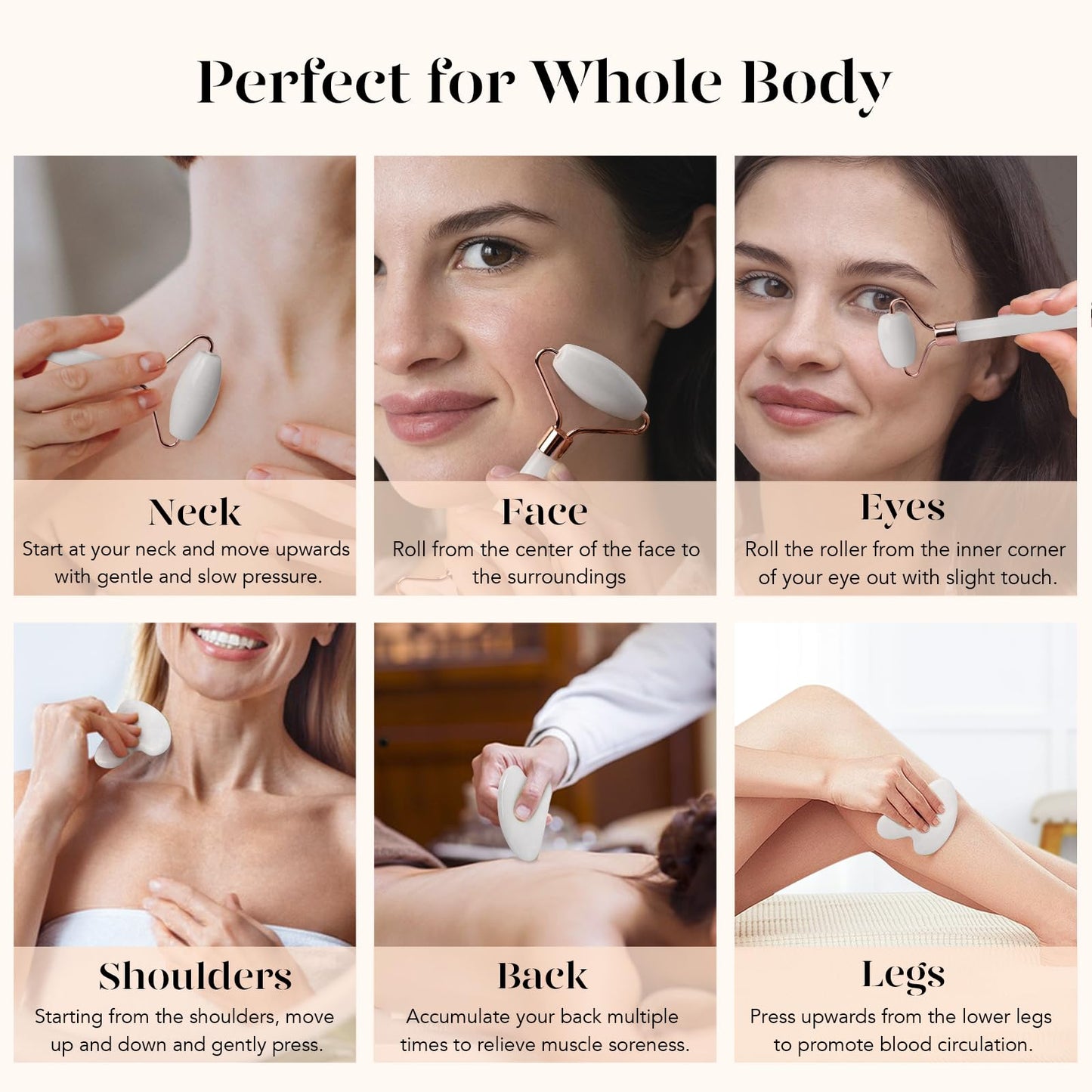 BAIMEI Jade Roller & Gua Sha Set