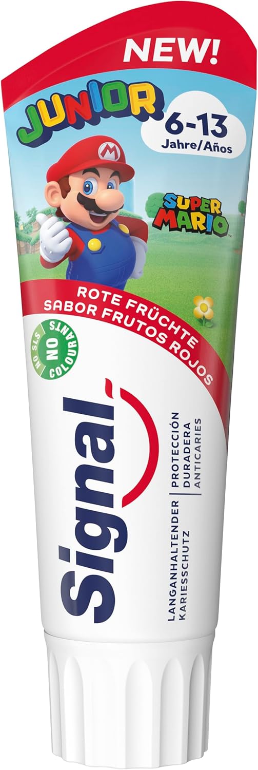Signal Junior Zahnpasta, 6-13 Jahre, rote Früchte, für Milchzähne und Dauerwelle, 75 ml, 1 Stück