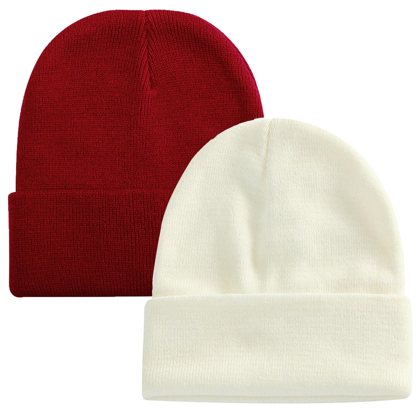 ZOORON 1&2 Pack Beanie for Men Women Slouchy Beanie Hats Winter Knit Caps Soft Ski Hat Unisex