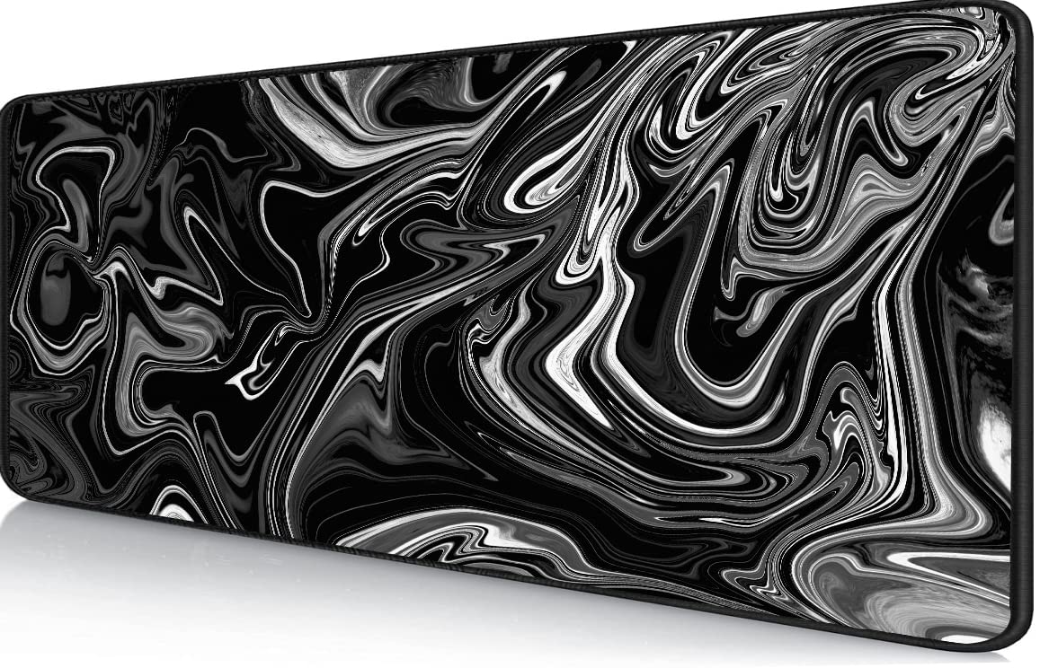 Owege Gaming Mauspad XXL 900 x 400 mm Artistic Curve Mousepad Groß Vernähte Kanten WassXerdicht Anti-Rutsch für PC, MacBook,Laptop Verbessert Präzision und GeschwindigkeiX