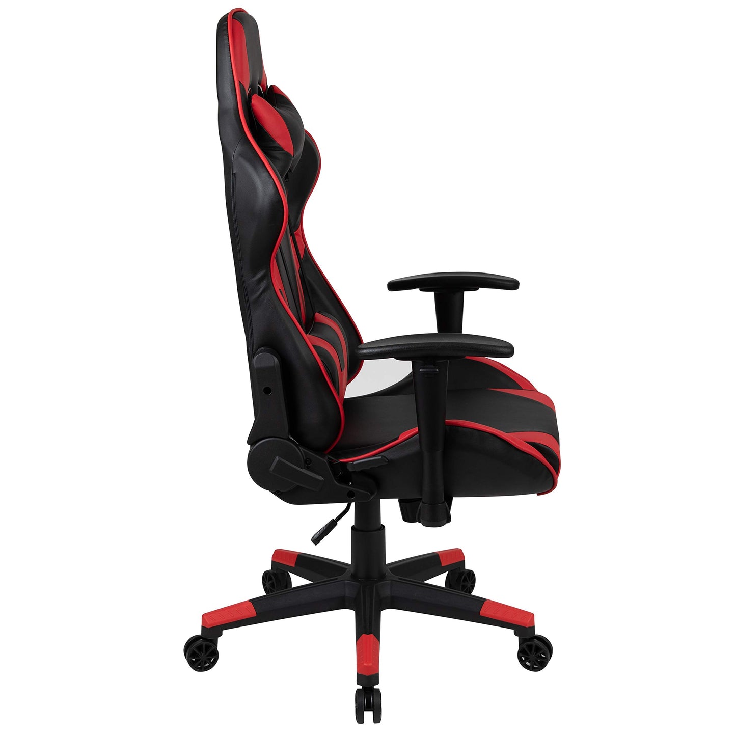 Flash Furniture X30 Gaming-Stuhl, ergonomischer Bürostuhl für PC- und Gaming-Setups, verstellbarer Rennsport-Stuhl mit vollständig verstellbarer Rückenunterstützung, schwarz mit weißer Verzierung