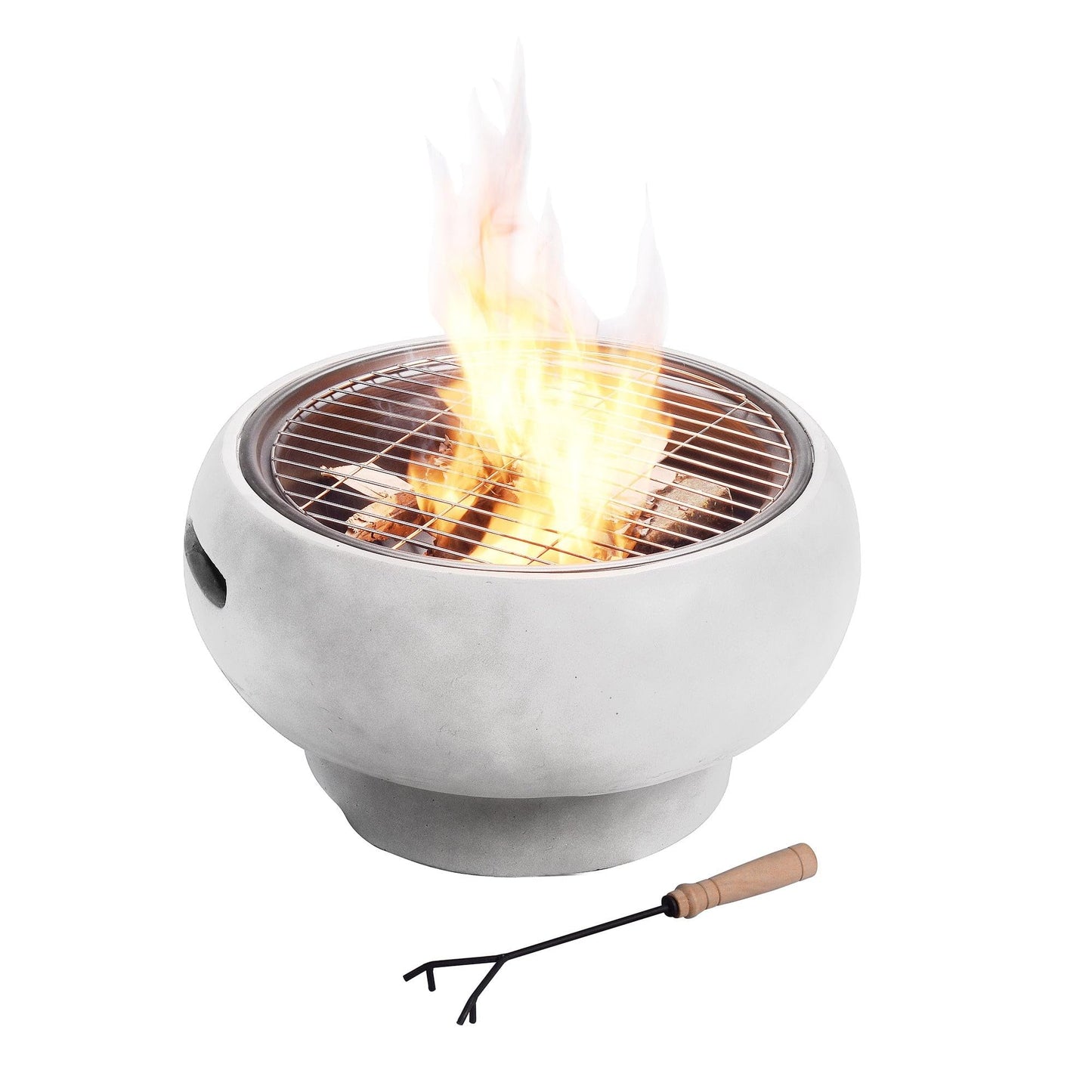 Peaktop - Feuerstelle für Brennholz für den Außenbereich, 53 cm, rund, Beton HR17501AB