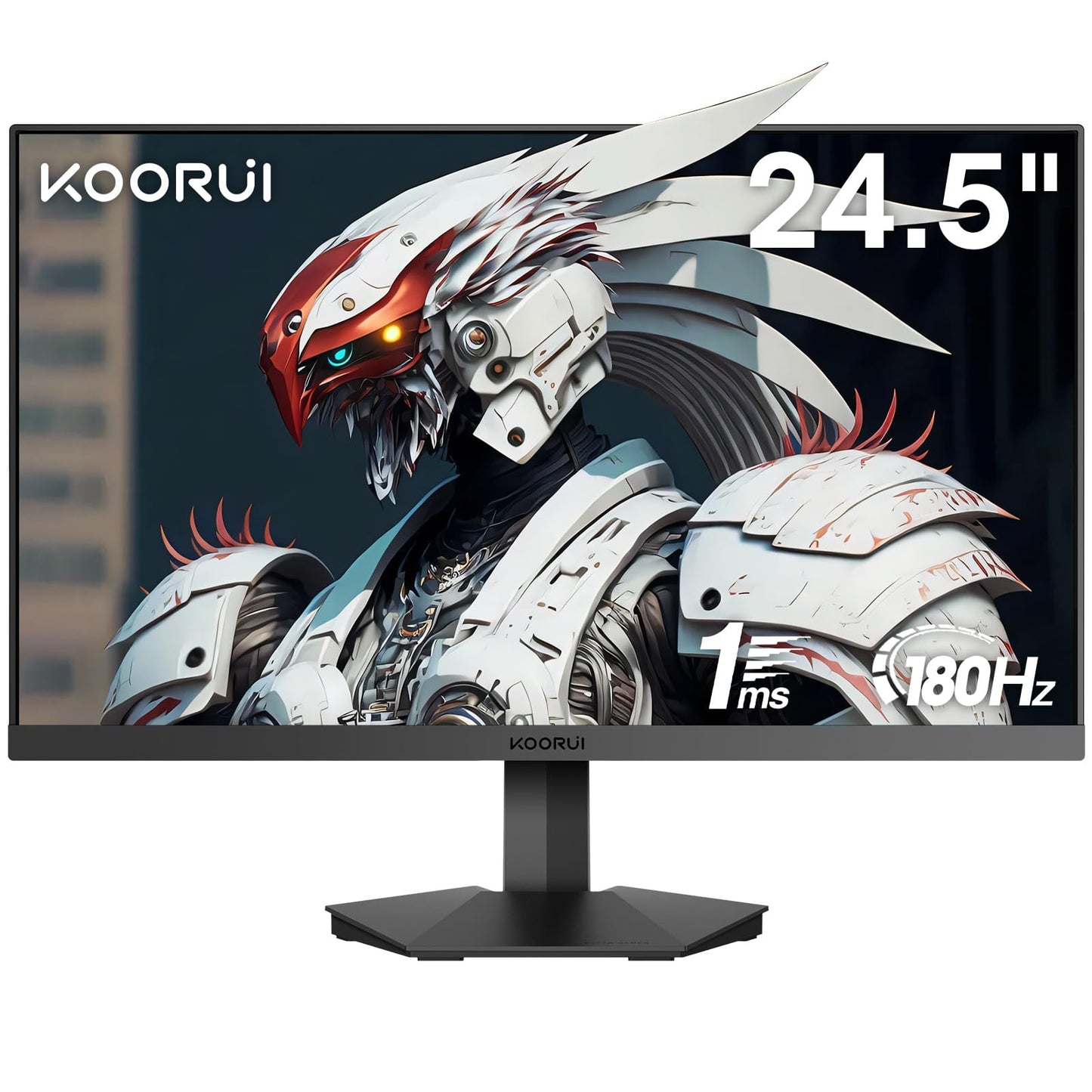 KOORUI Gaming Monitor 24 Zoll - FHD PC Bildschirm VA 165Hz 1ms Monitor 144hz, AdaptiveSync Technology, DCI-P3 85%, 2 x HDMI, DP Neigbar, Schwarz