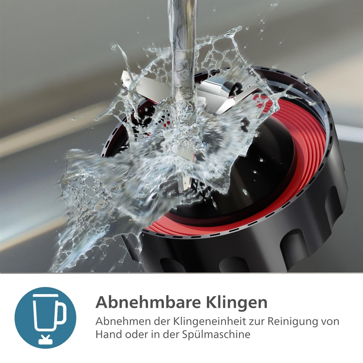 Philips Standmixer (450 Watt, ProBlend-Technologie, 1,9 Liter Kunststoffbehälter, inkl. Trinkflasche) schwarz