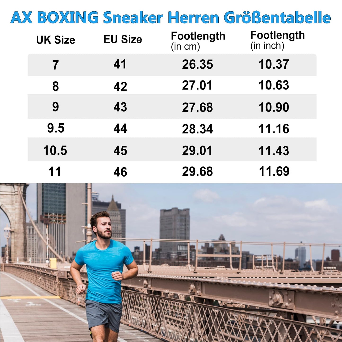 AX BOXING Men’s Sneakers – Lightweight Air Cushion Trainers