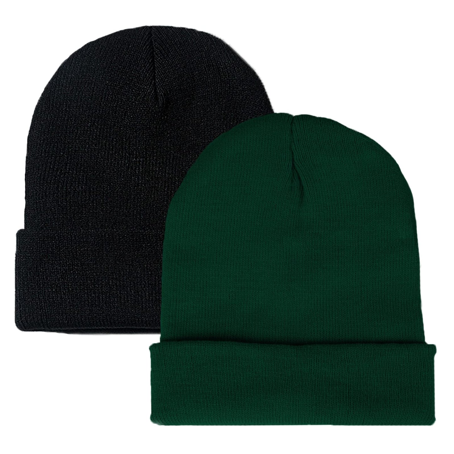 ZOORON 1&2 Pack Beanie for Men Women Slouchy Beanie Hats Winter Knit Caps Soft Ski Hat Unisex
