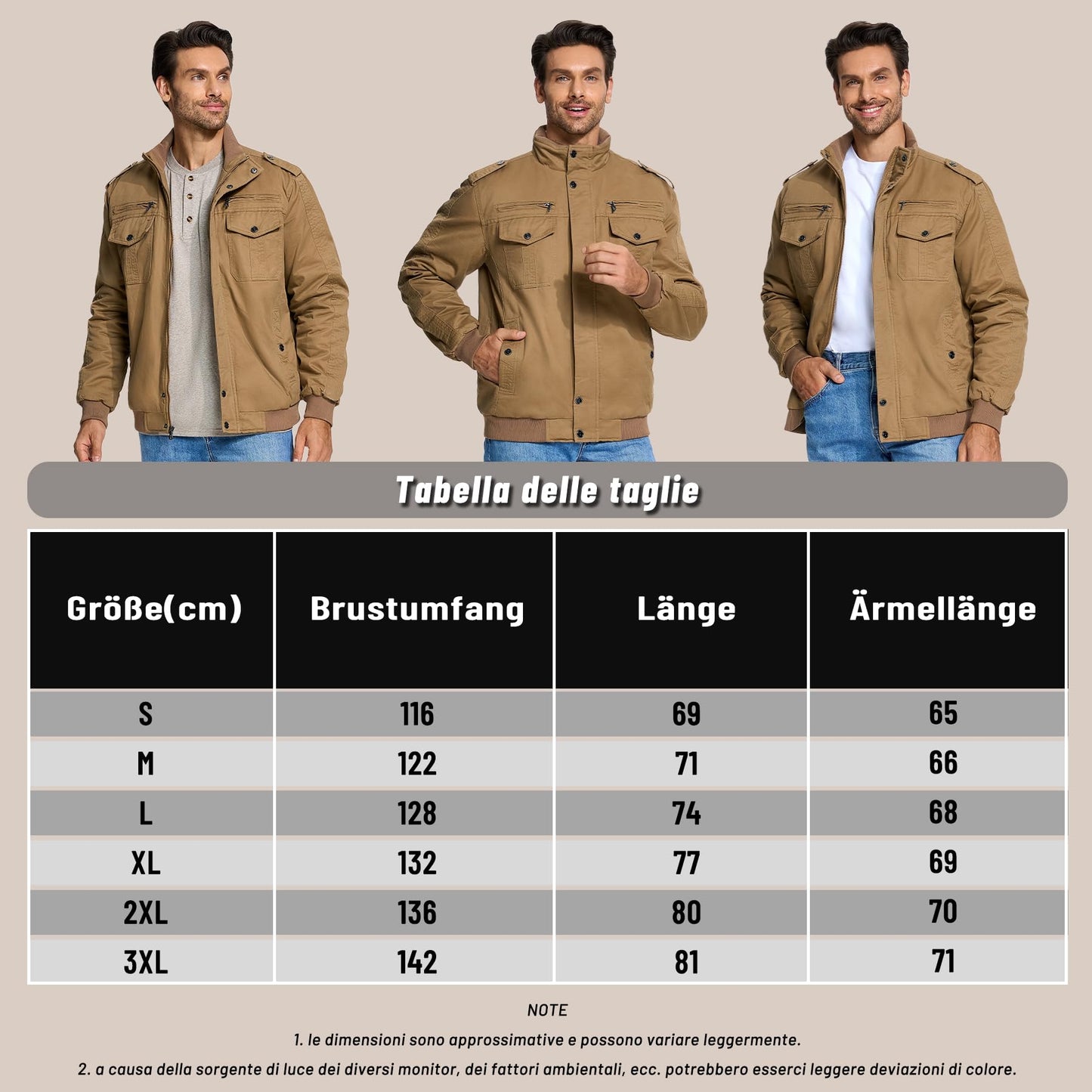 KEFITEVD Men’s Winter Fleece Jacket – Sherpa Lined Military Field Coat