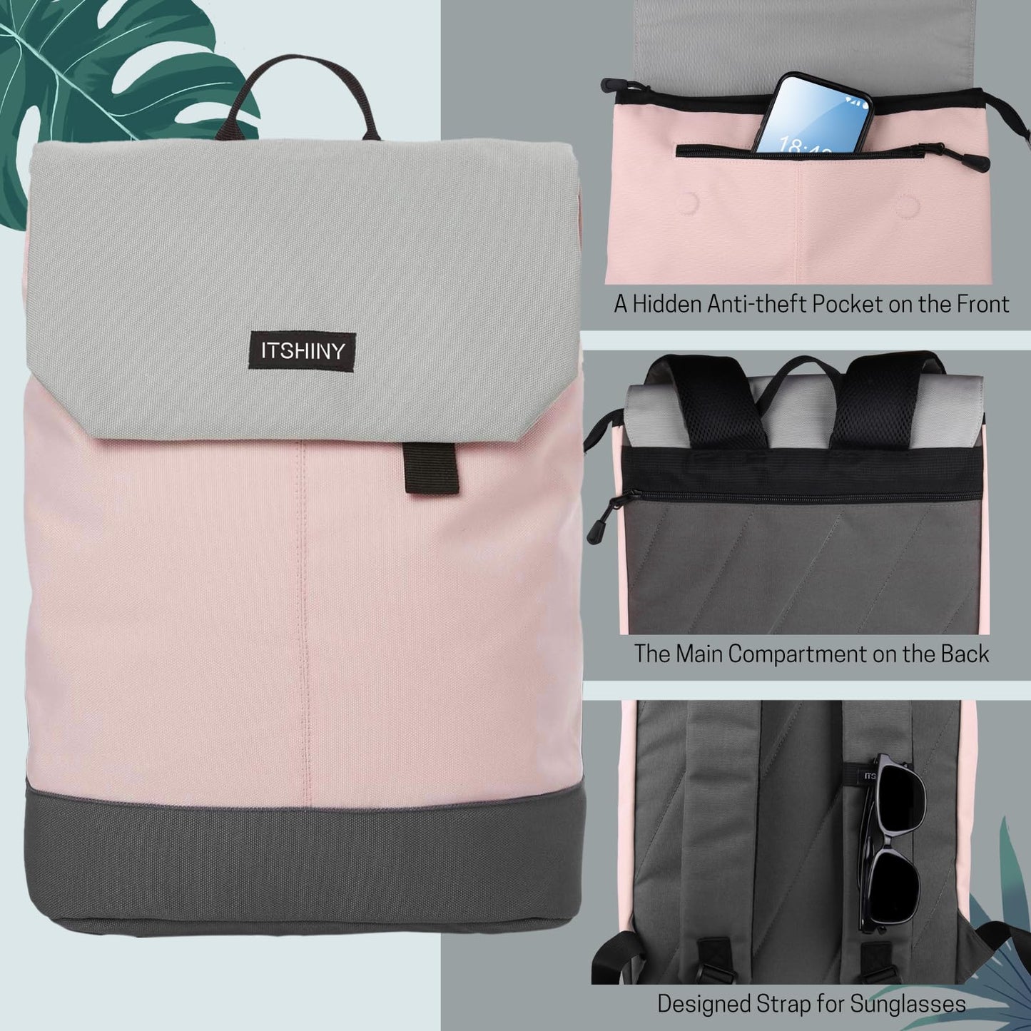 ITSHINY Waterproof Women’s Daypack – 16L Stylish Laptop Backpack
