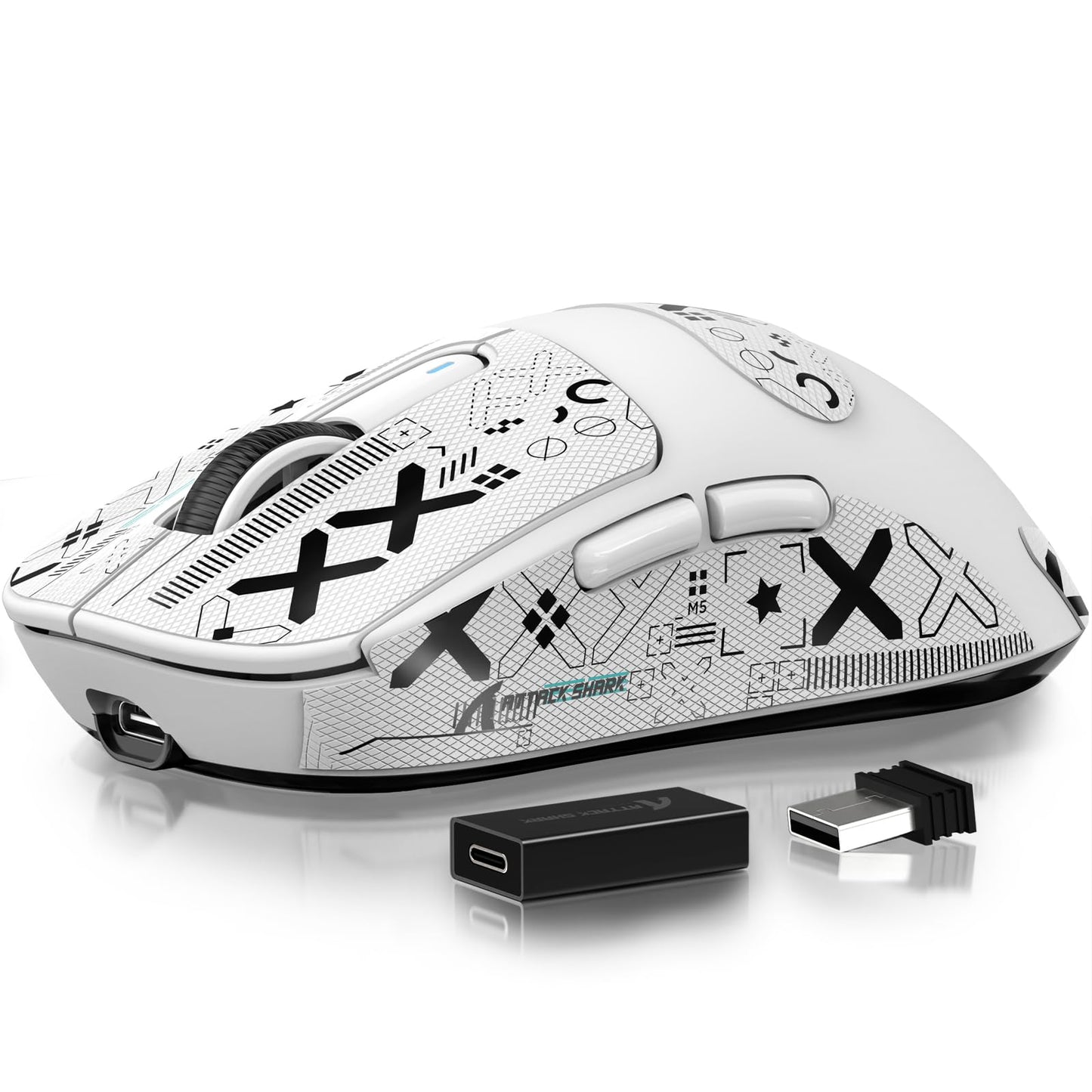 ATTACK SHARK X3 49g Ultralight Mouse, PixArt PAW3395 Gaming Sensor, BT/2.4G Wireless/Wired Gaming Mouse, 26000 DPI, 200 Hours Battery, Office Mice for Win11/Xbox/PS/Mac (White)
