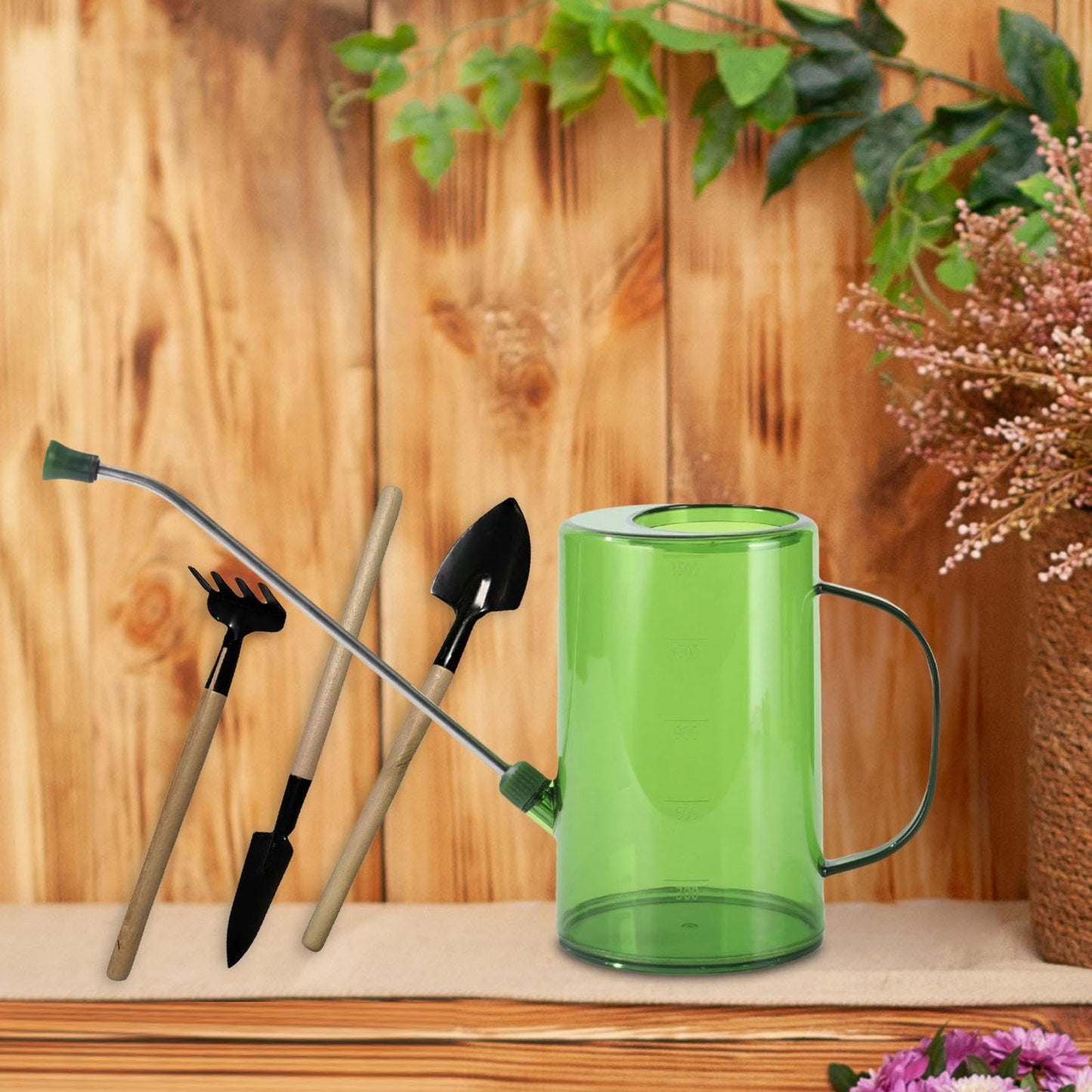 MagiDeal Garten-Gießkanne, 4L Langer Auslauf Große Gießkanne für Zimmerpflanzen,Pflanzen, Garten, Drinnen und Draußen, Grün