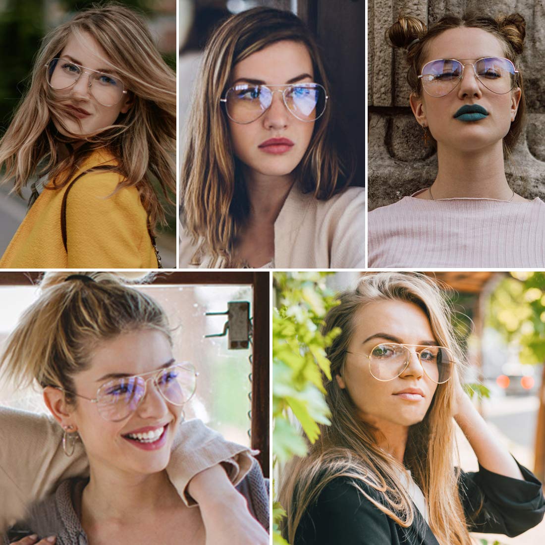 ALWAYSUV klassische Brille Metallgestell Brillenfassung Vintage Brille Dekobrillen