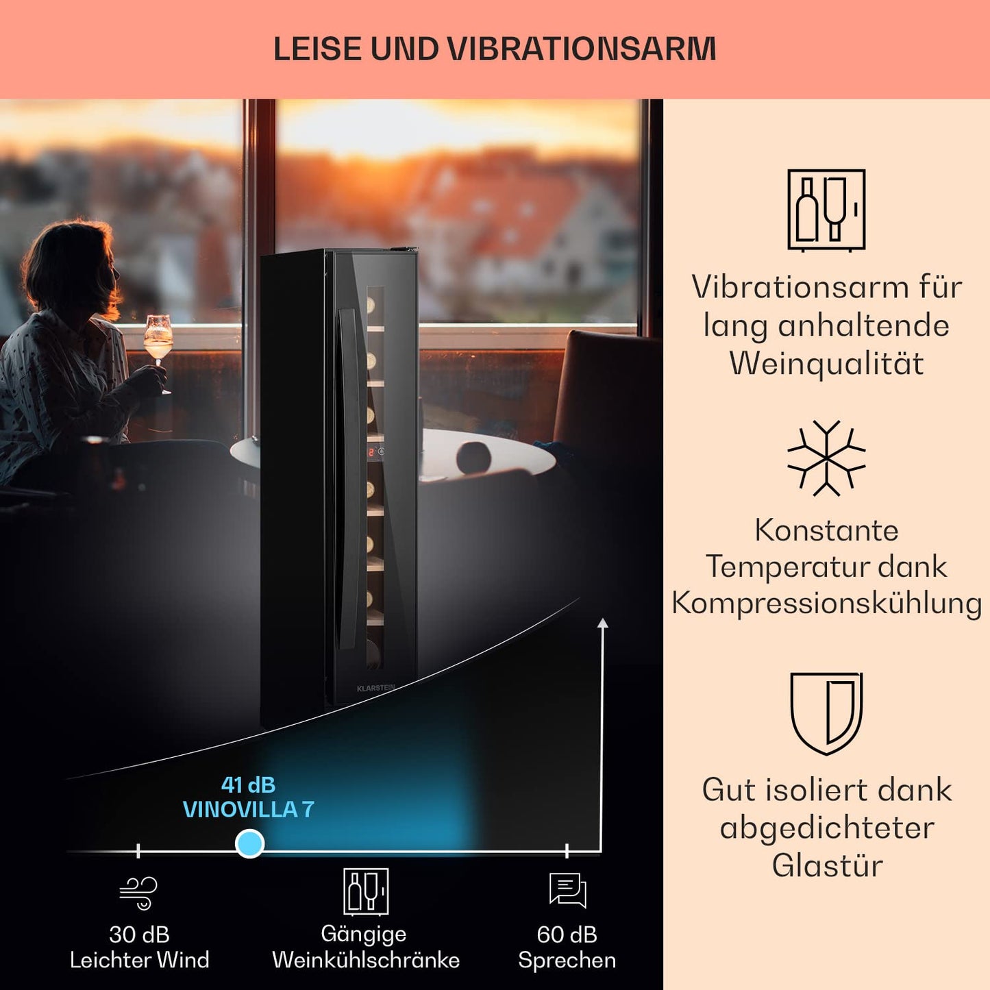 Klarstein built-in wine refrigerator, 2 zone drinks refrigerator small, small wine cabinet 306L, small wine refrigerator with glass door, indoor/outdoor bottle refrigerator, wine fridge 116 bottles