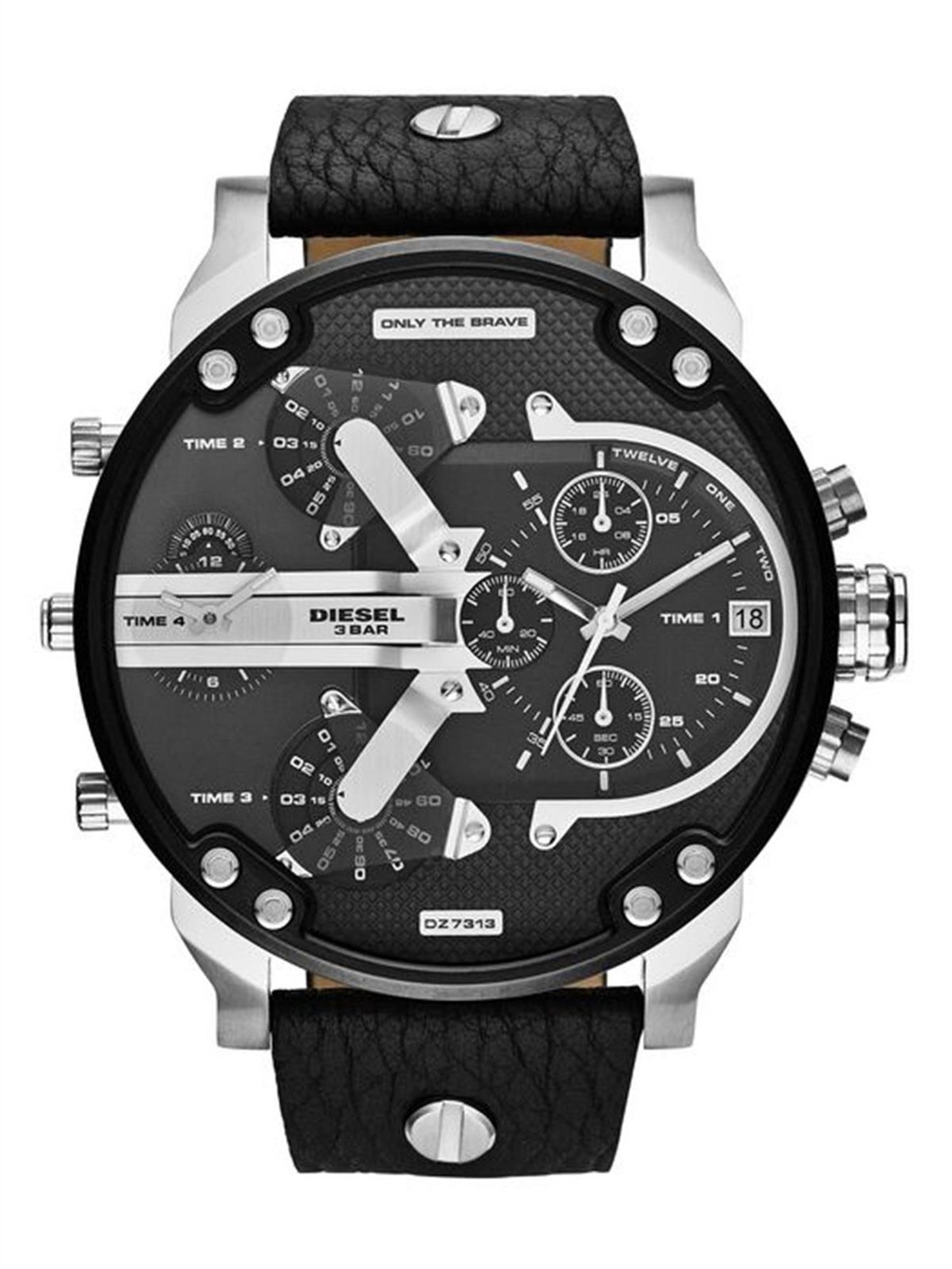 Diesel Mr. Daddy Men's Multifunctional Watch with Silicone, Stainless Steel or Leather Strap
