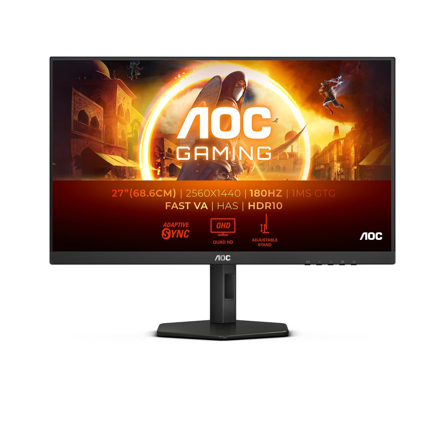 AOC Gaming CU34G2XPD – 34-Zoll-WQHD-Curved-Monitor, 180 Hz, schnelle VA, 1 ms GTG, FreeSync Premium, HDR400, höhenverstellbarer Standfuß (3440 x 1440, HDMI, DisplayPort, USB-Hub)