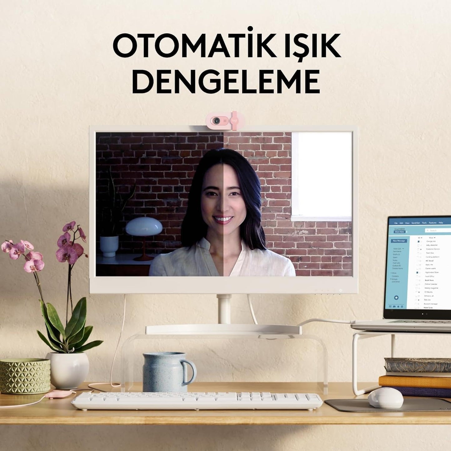 Logitech Brio 100 Full HD-Webcam für Meetings und Streaming, Auto-Lichtausgleich, integriertes Mikrofon, Abdeckblende, USB-A, für Microsoft Teams, Google Meet, Zoom und mehr - Graphit