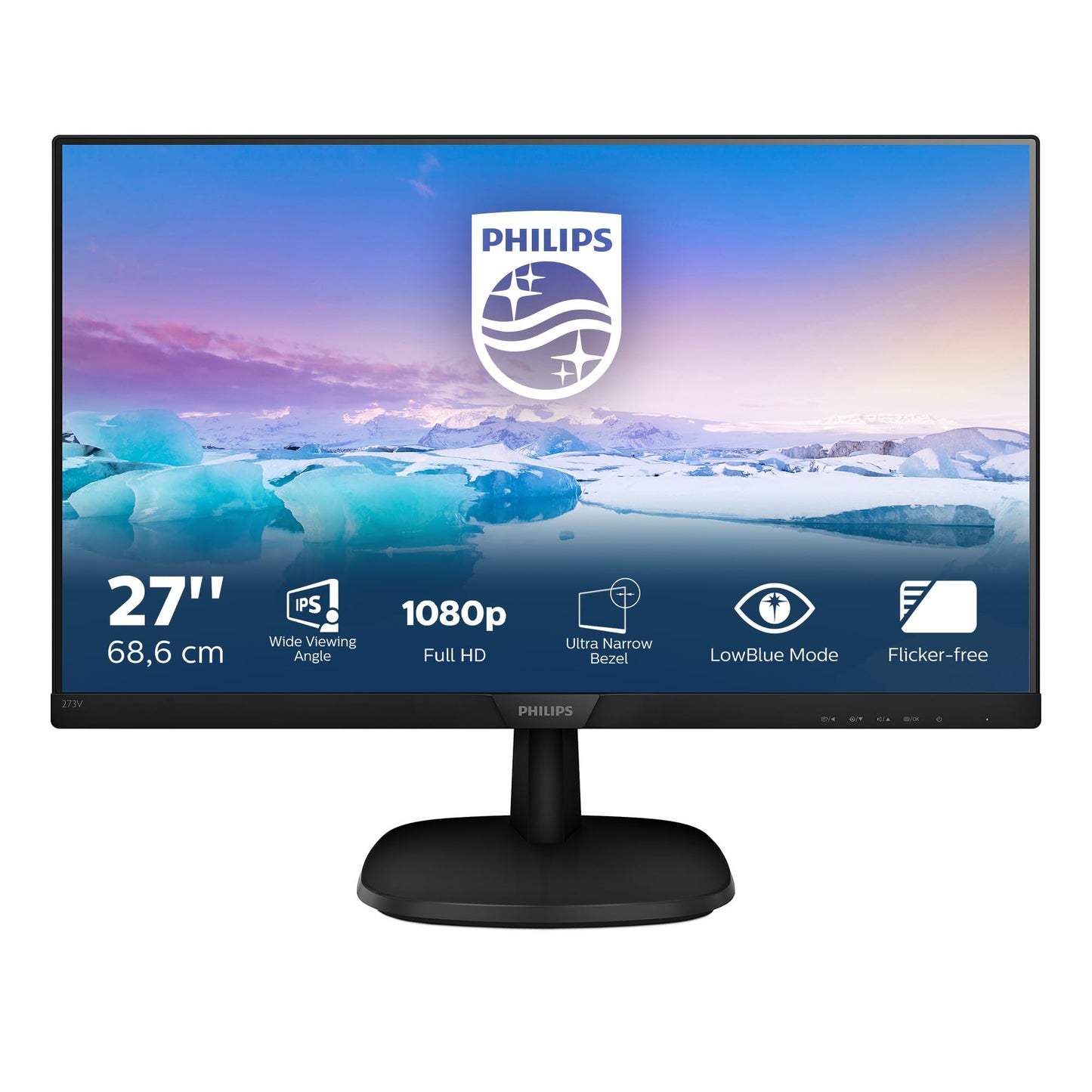 Philips 241V8L - 24 Inch FHD Monitor, AdaptiveSync (1920 x 1080, 75 Hz, VGA, HDMI) Black