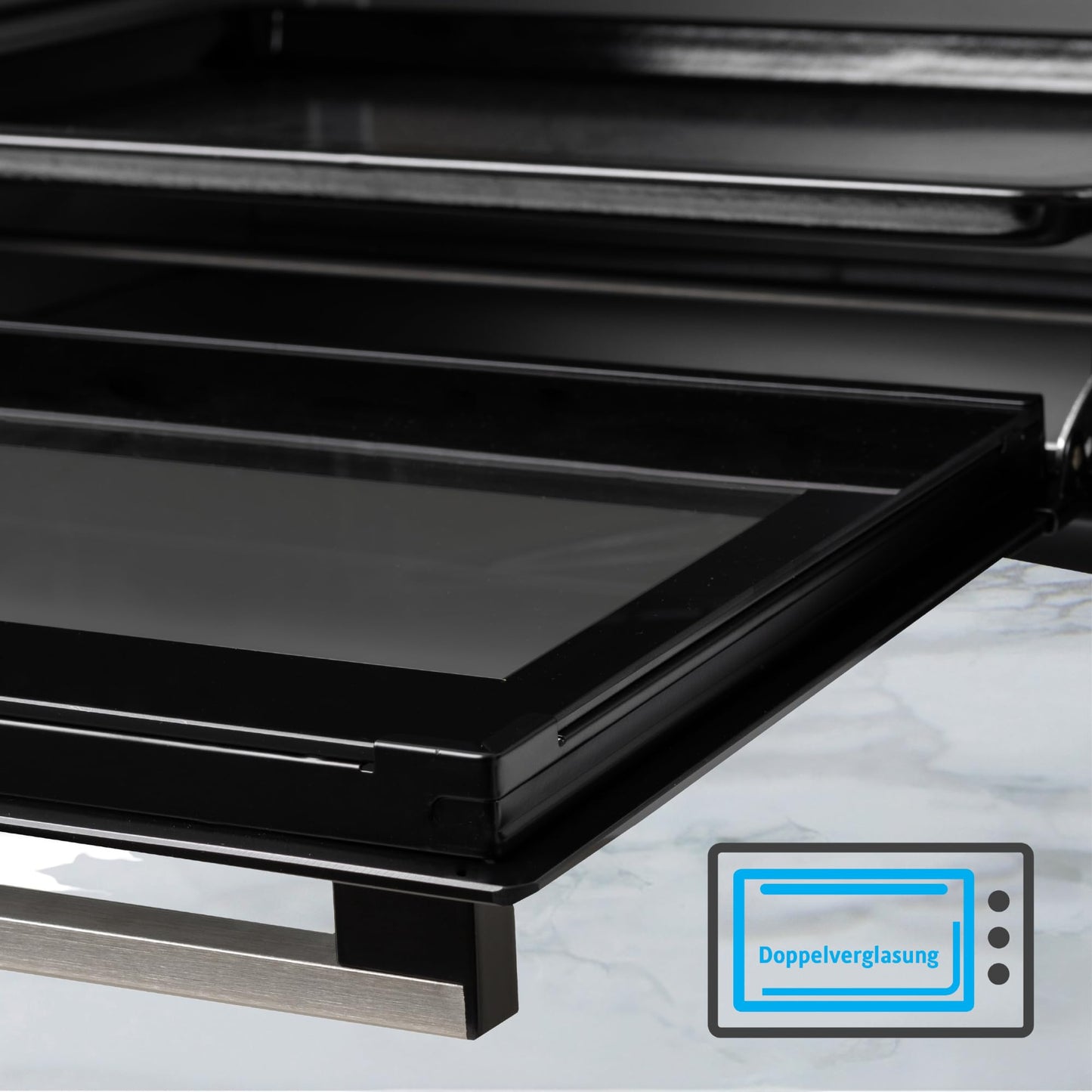 OptimumX 20 L Minibackofen, Klein mini Backofen mit Umluft, 60 Min Timer, Pizza-Ofen, 1380 W, Schwarz