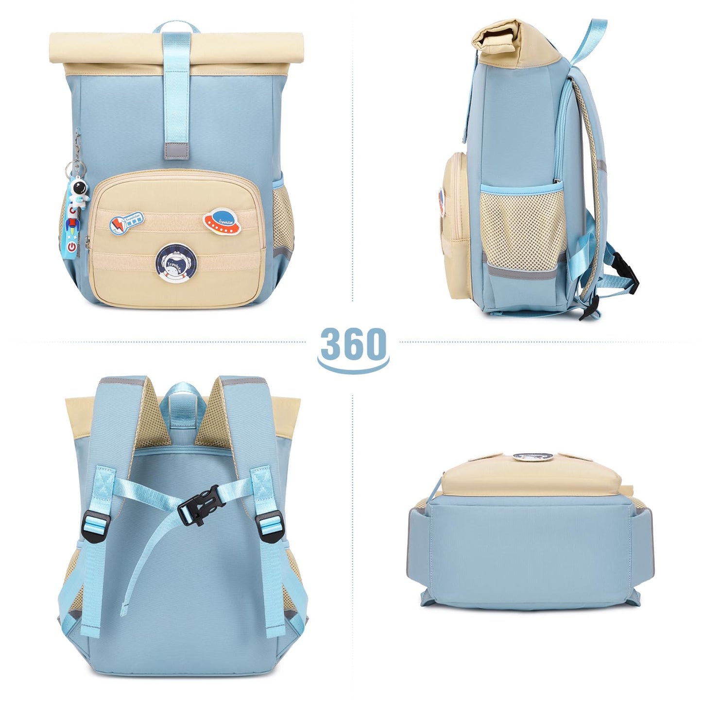 Travistar Rolltop Kids Backpack for Girls