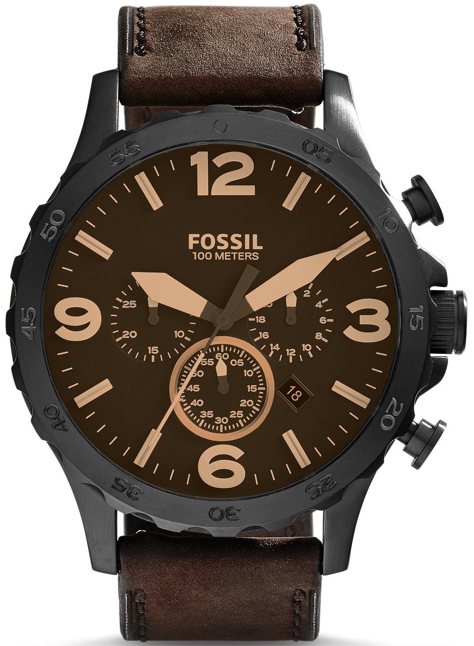Fossil Nate Uhr Für Herren, Quarzwerk Chronograph Mit Edelstahl- Oder Lederarmband