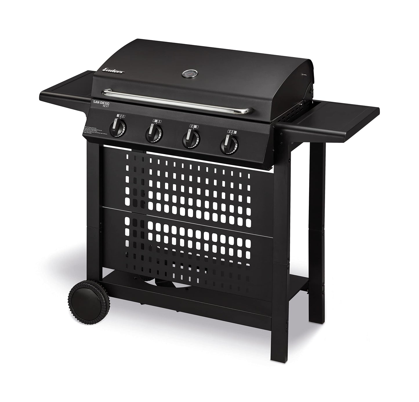 Enders Gasgrill SAN DIEGO 3, mit Thermometer, 3-Brenner aus Edelstahl, kleiner , Rost, Balkon-Grill, stabile Seitenablagen, leistungsstark, 50,5x33 cm/1.666,5 cm², 81166