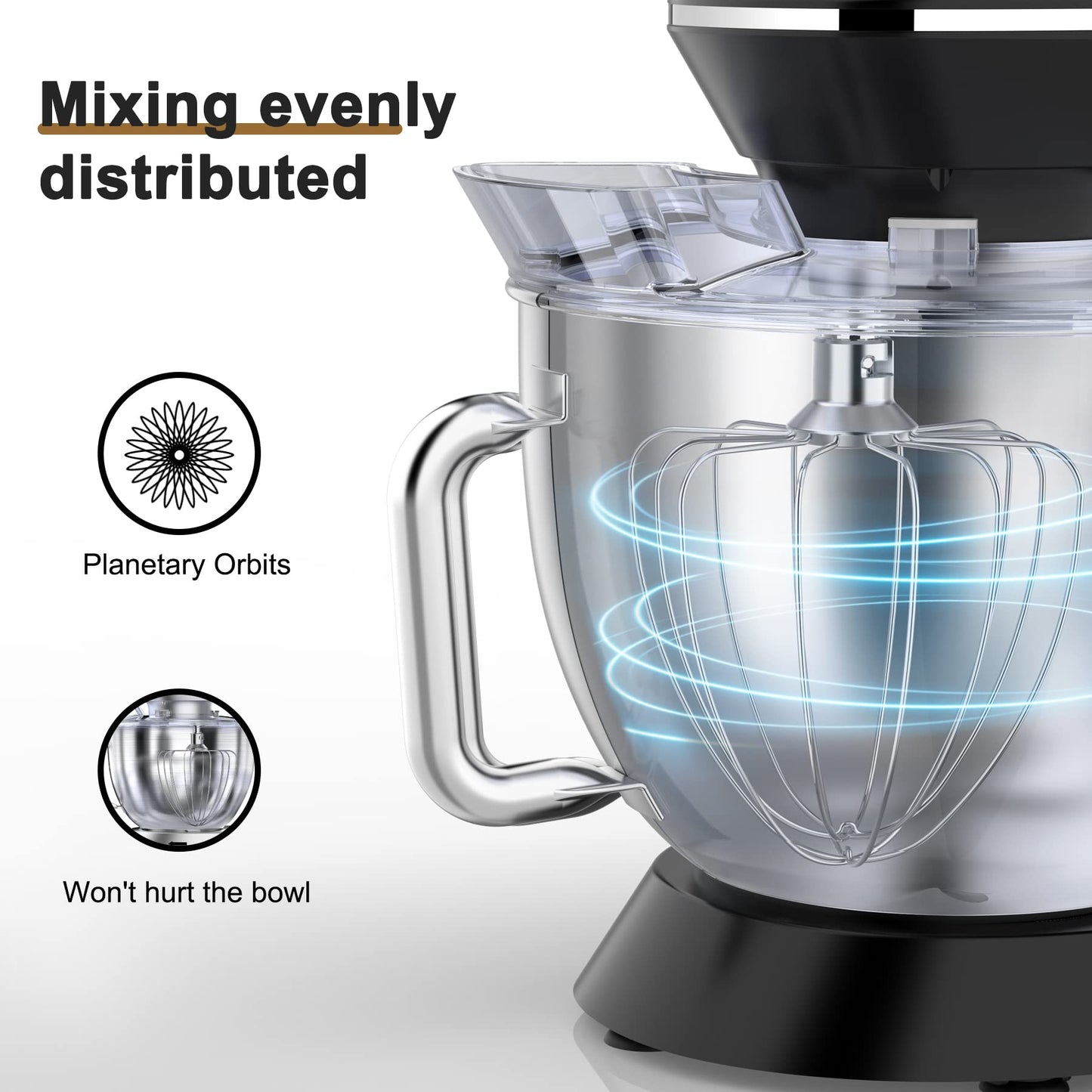 9.5L Küchenmaschine Knetmaschine 1500W, DOBBOR Rührmaschine mit Rührbesen, Knethaken, Schlagbesen, Spritzschutz, 7 Geschwindigkeit Planetarisches Rührsystem, leise und multifunktional. (rot)