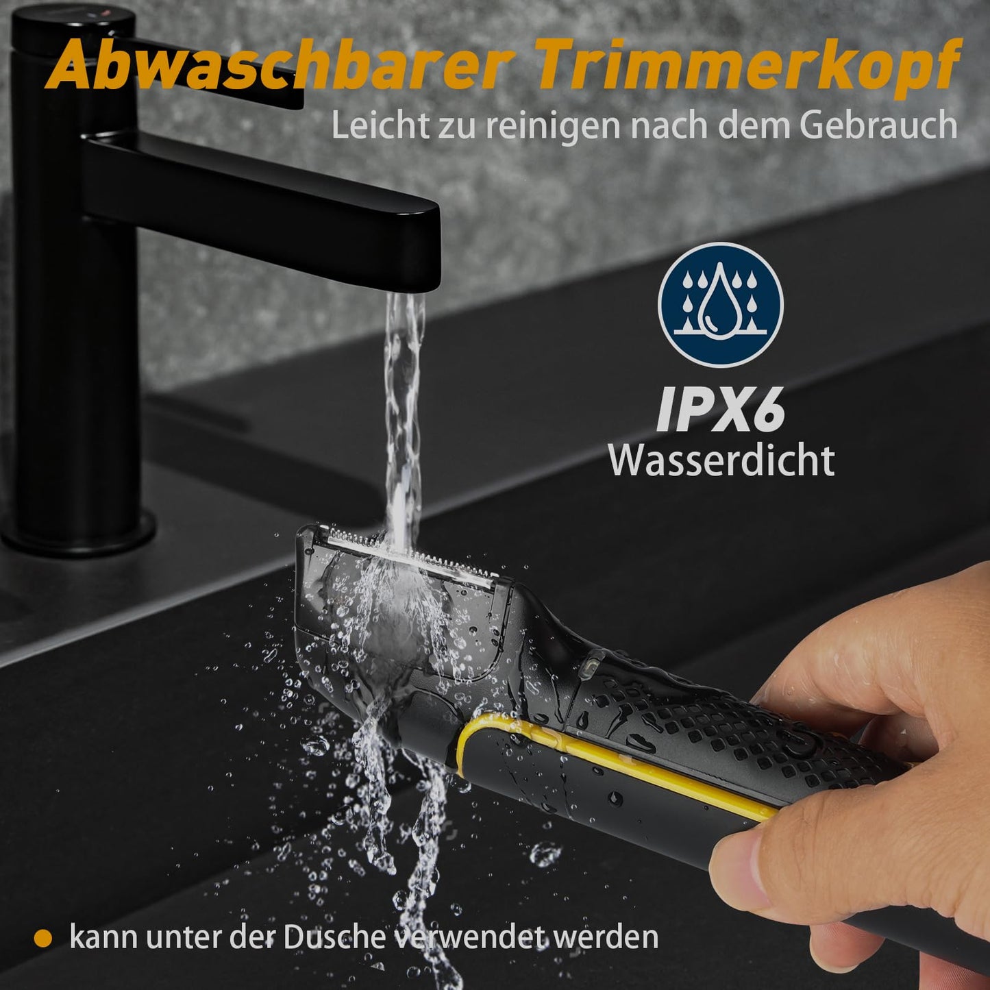 Intimrasierer Mann, RAOYAN 2 in 1 Rasierer Herren Elektrisch mit Stehender Ladestation, IPX7 Wasserdicht, Einstellbar Barttrimmer Herren, Intim Rasierer Männer für Bart, Intimbereich
