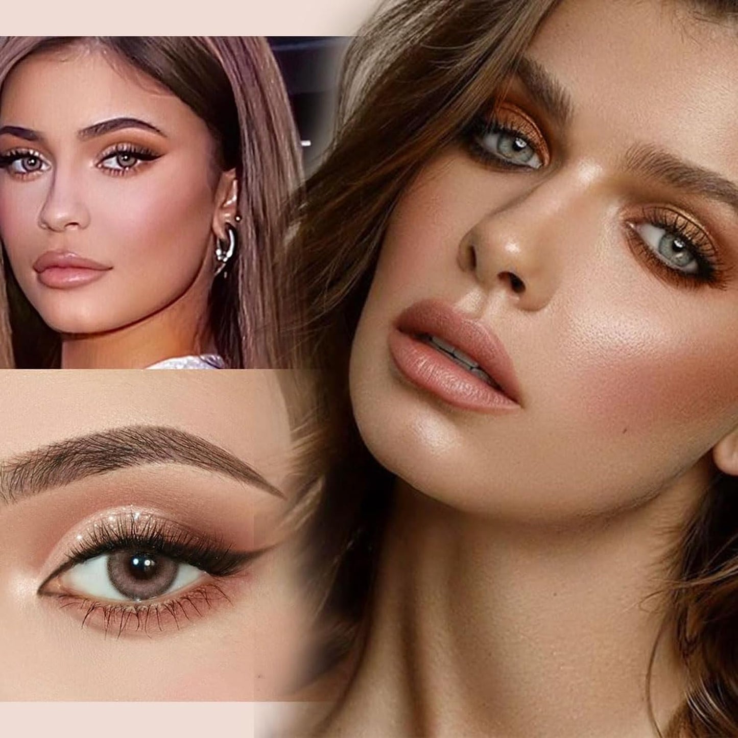 Lilbitty Nude Brown Eyeshadow Palette – Rose Gold & Dark Brown Bronze Highly Pigmented Long-Lasting Cream Eyeshadow for Brown Eyes