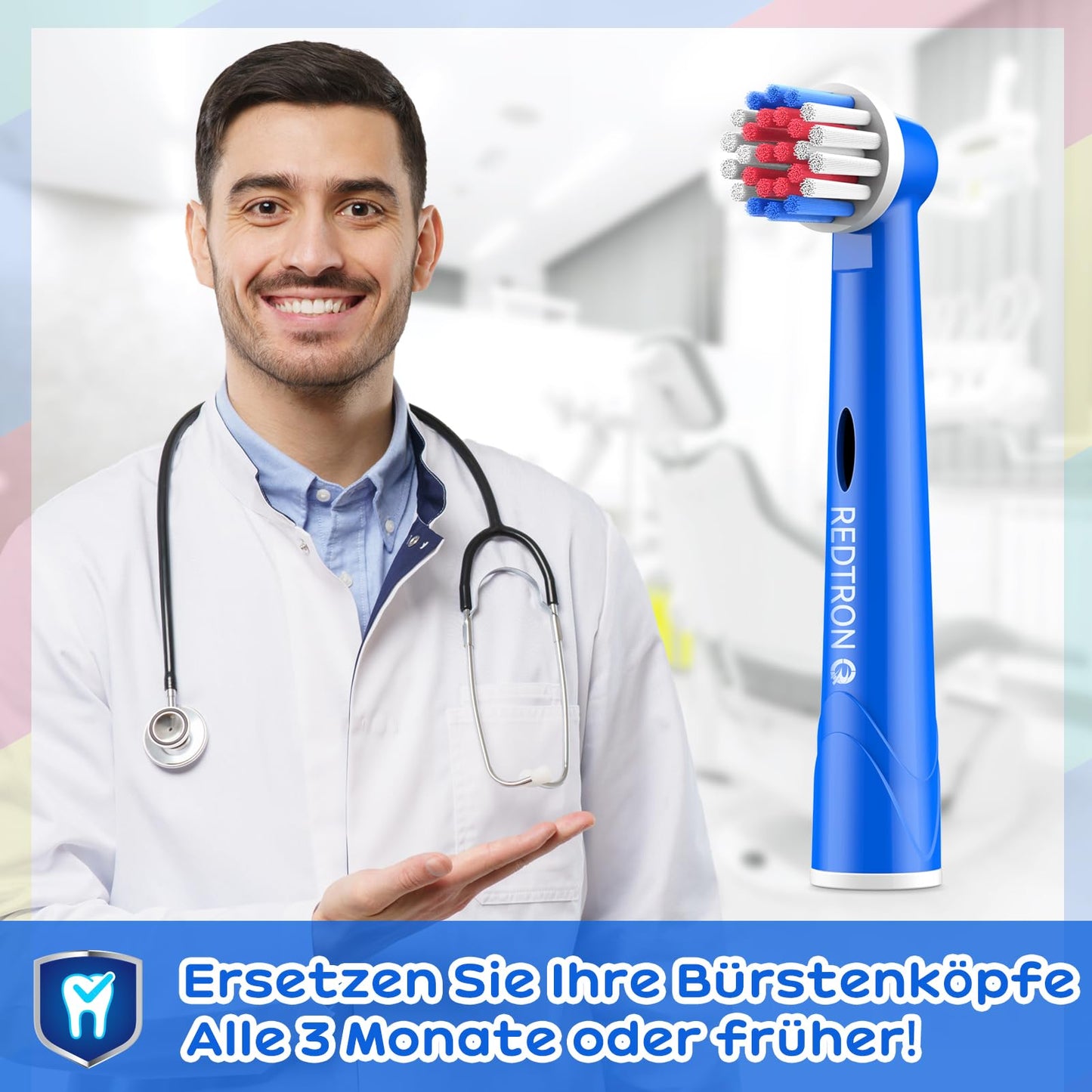REDTRON-Kinderzahnbürstenköpfe für Oral B, Zahnbürstenköpfe für oral b Tiefen-und Präzisionsreinigung, mehrfarbige elektrische Bürstenköpfe für Kinder (4er-Pack)