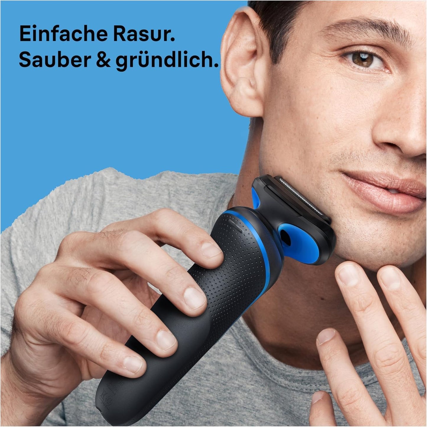 Braun Series 5 Elektrorasierer mit EasyClick Barttrimmer Aufsatz, Rasierer Herren Elektrisch Ladestation, EasyClean, Wet & Dry, rasierapparat, trockenrasierer, Made in Germany, 51-M4500cs, mintgrün
