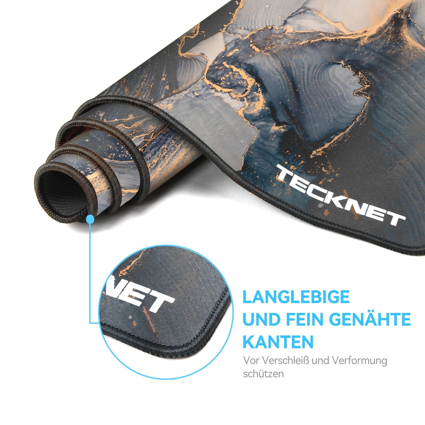 TECKNET Mauspad XXL Speed Gaming, 900x400 mm Schreibtischunterlage Schwarz, Gamer Mouse Pad, Wasserdicht mousepad, Spezielle Oberfläche Verbessert Präzision und Geschwindigkeit, rutschfeste Gummibasis
