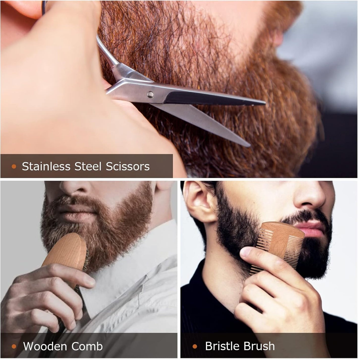 Bartroller,Bartpflege Set Mit Bart Roller Bartwuchsmittel Männer Comozon Bartroller Beard Growth Kit Mit Bartshampoo Bartöl Bartbalsam Rasiermesser Bartbürste Bartkamm Bartschere