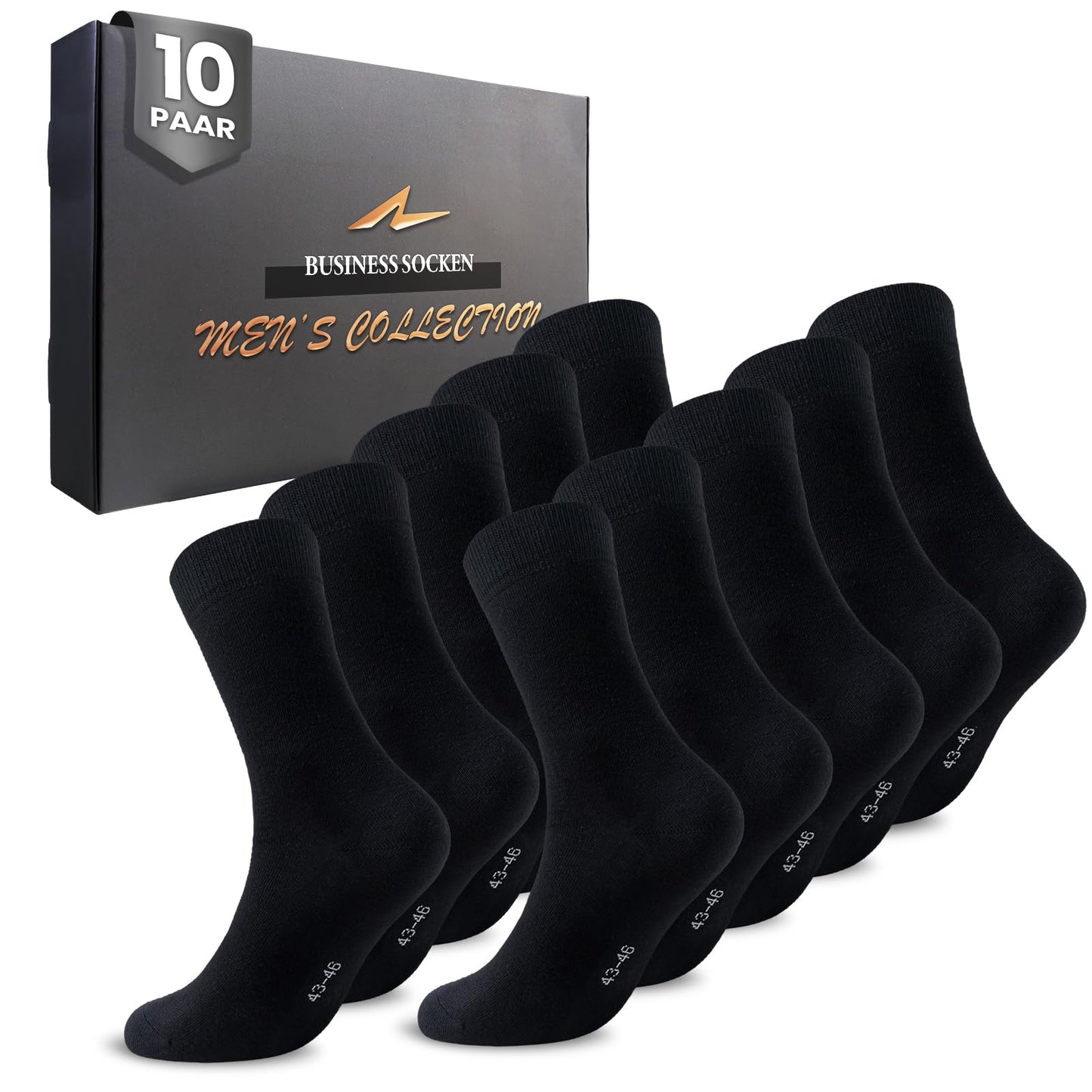 Niorasen Men’s Cotton Socks – 10 Pairs Seamless Business Socks