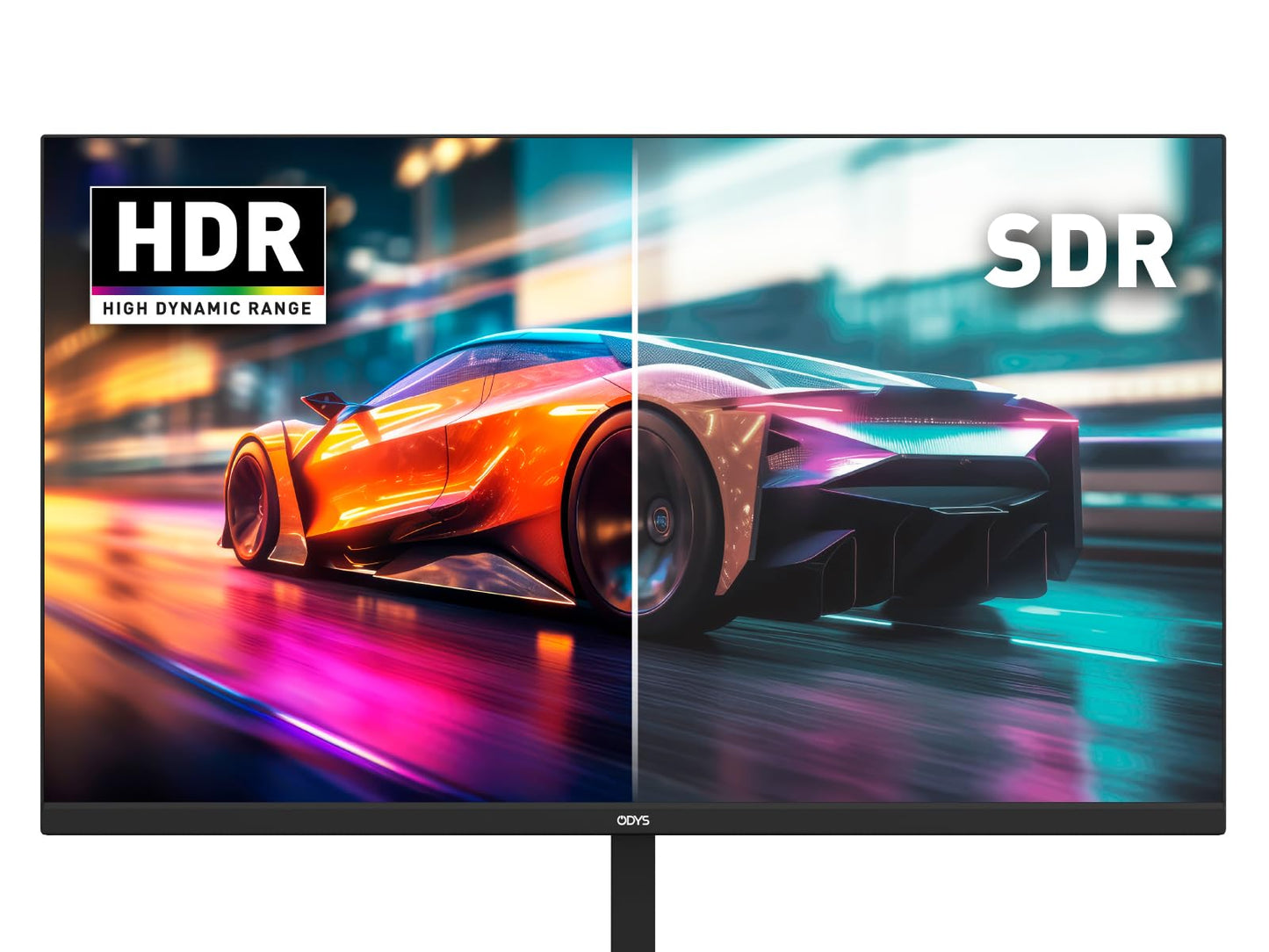 ODYS i27 Monitor - 27-Zoll-Bildschirm im rahmenlosen Design, Full HD, 100 Hz, mit HDR, IPS Panel, FreeSync, HDMI, USB-C, 3,5mm Audio