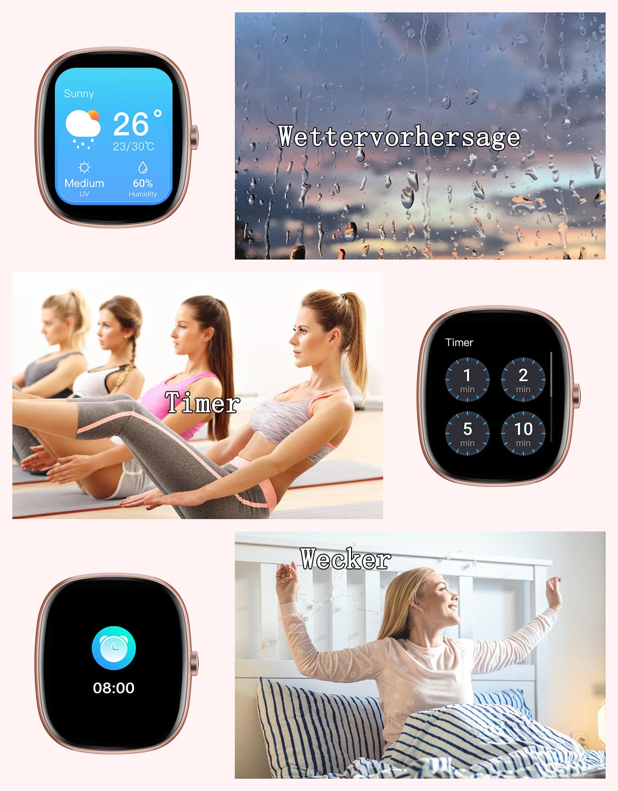 HUAKUA Smartwatch Damen Herren mit Telefonfunktion,1,85" Smartwatch mit 100+Sportmodi Fitnessuhr mit Pulsuhr Schlafmonitor SpO2 Schrittzähler Fitness Tracker IP68 Wasserdicht für Anforid iOS Handy