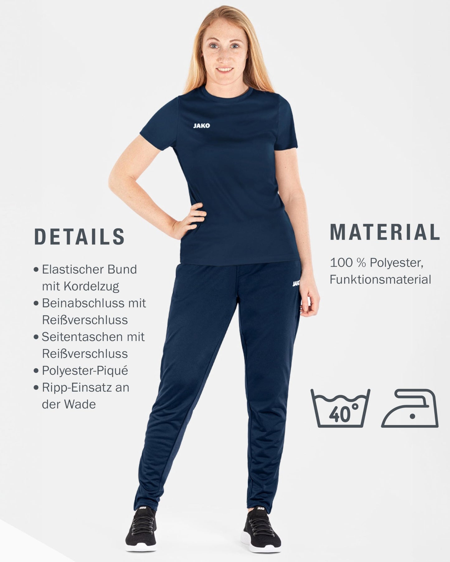 JAKO Women’s Classico Sport Pants – Jogging Pants