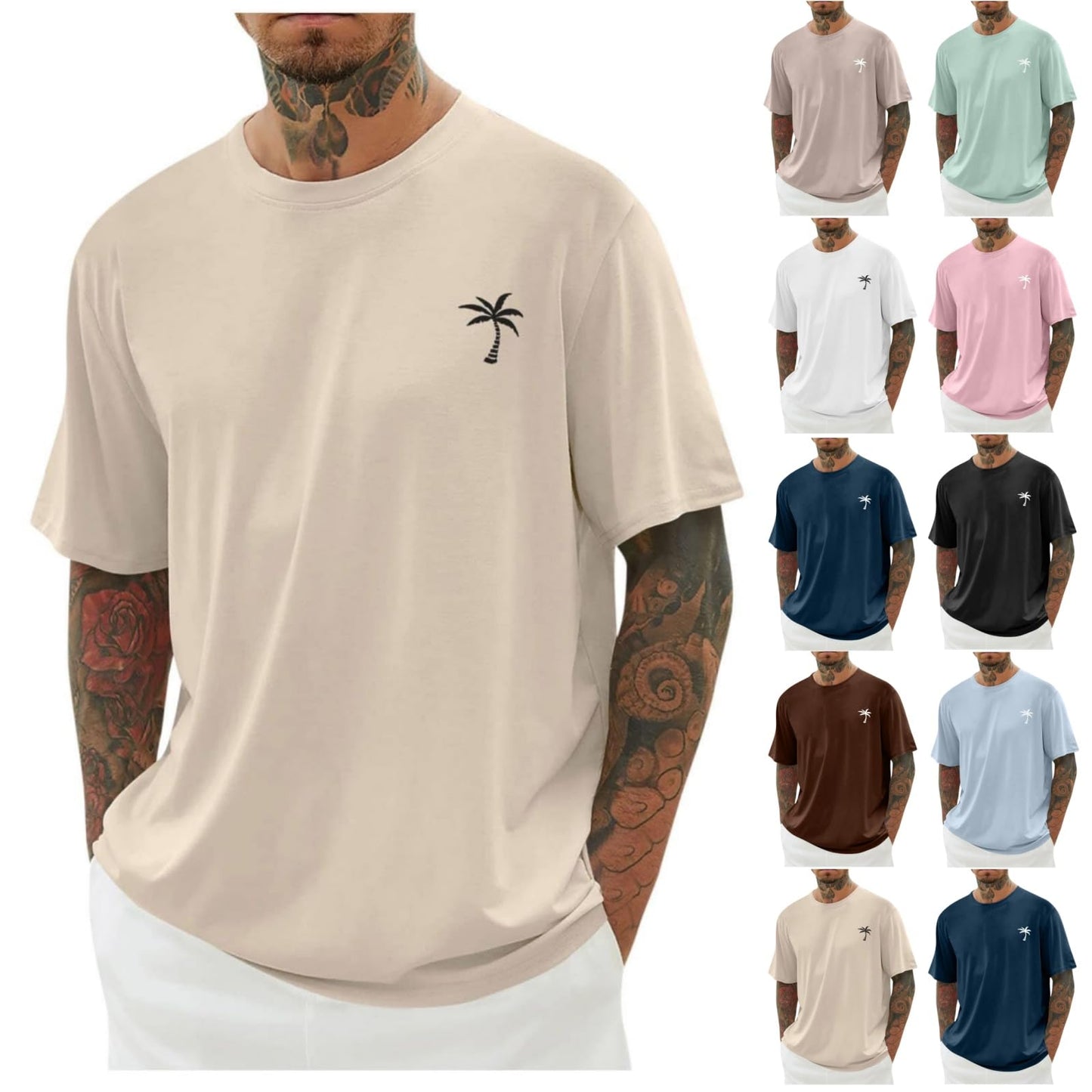Qixiu Men’s Oversized Vintage T-Shirt