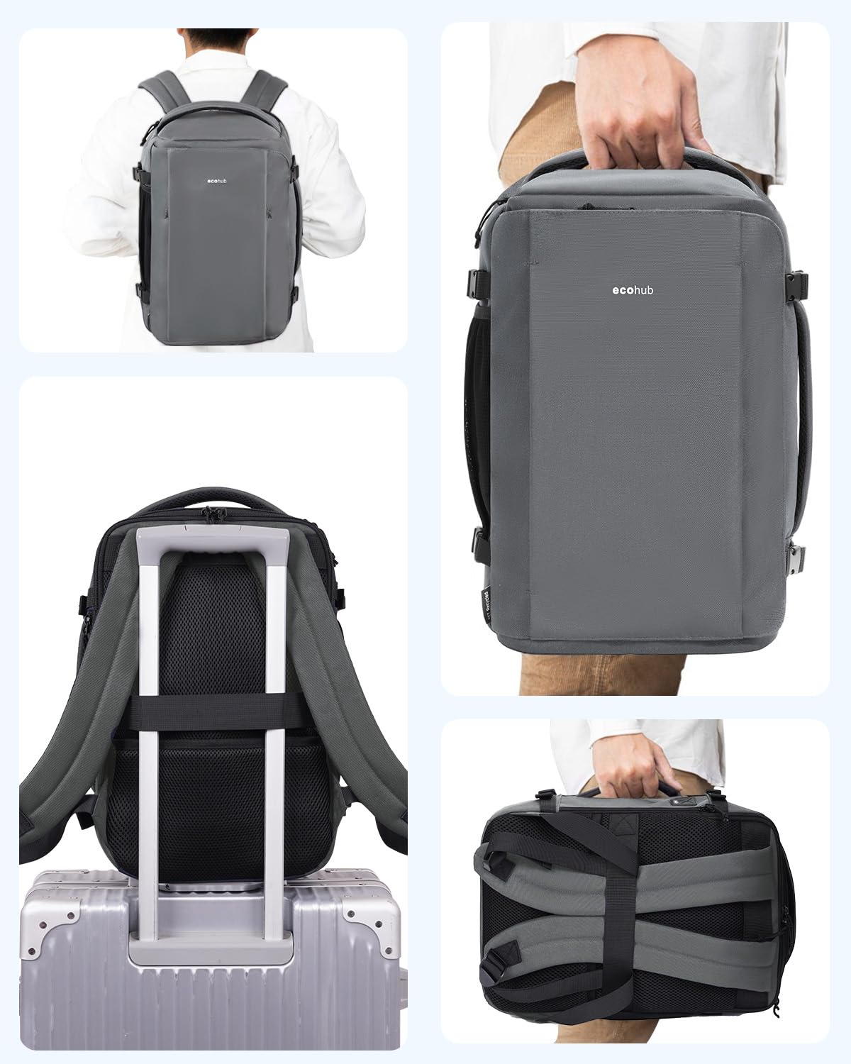 ECOHUB Ryanair Hand Luggage Backpack – Waterproof & Eco-Friendly Travel Backpack