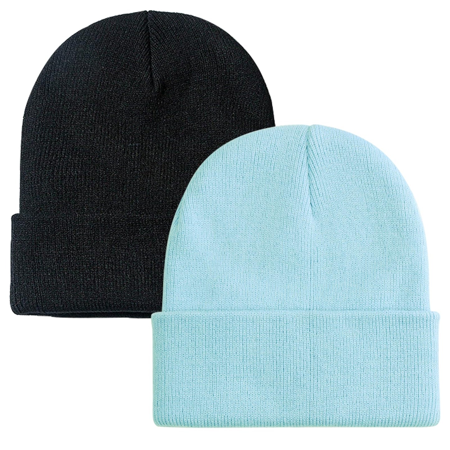 ZOORON 1&2 Pack Beanie for Men Women Slouchy Beanie Hats Winter Knit Caps Soft Ski Hat Unisex