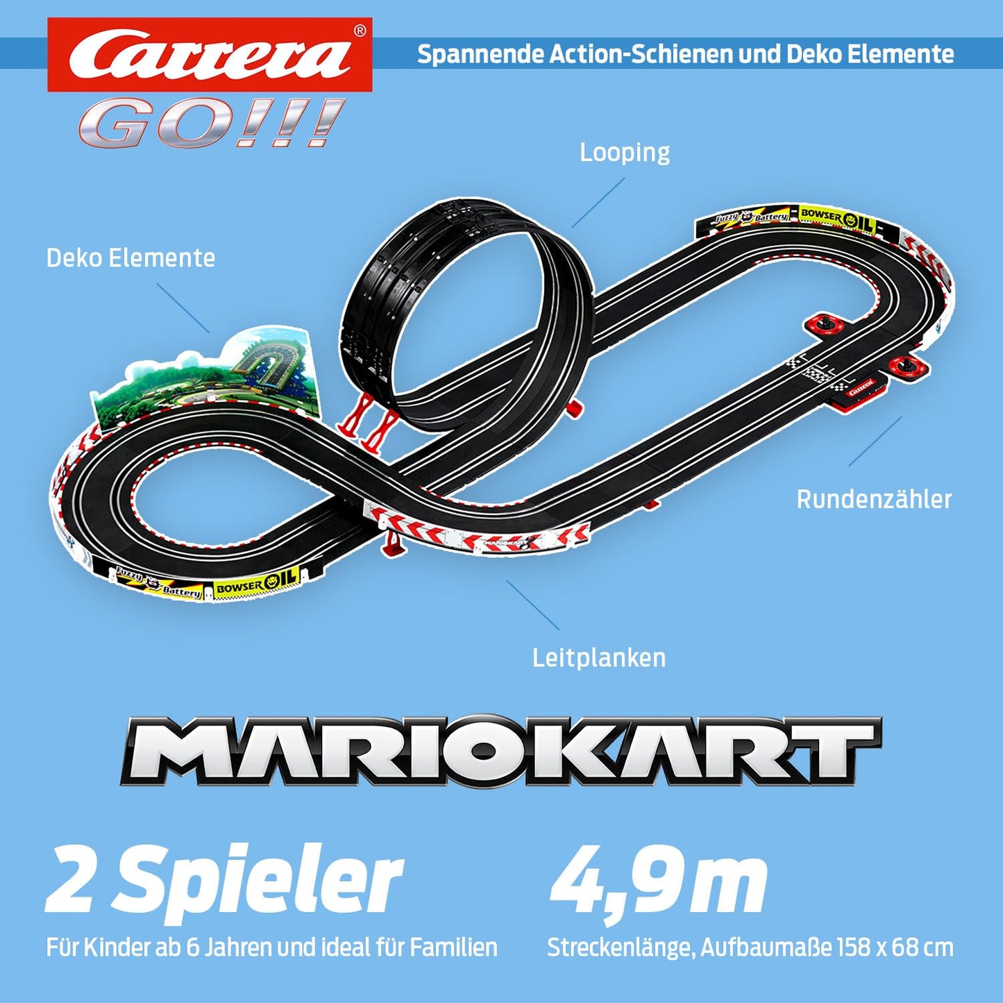 Carrera - 20062492 - Carrera 20062492 Nintendo Mario Kart 8, Mehrfarbig, 58 x 10 x 40 cm