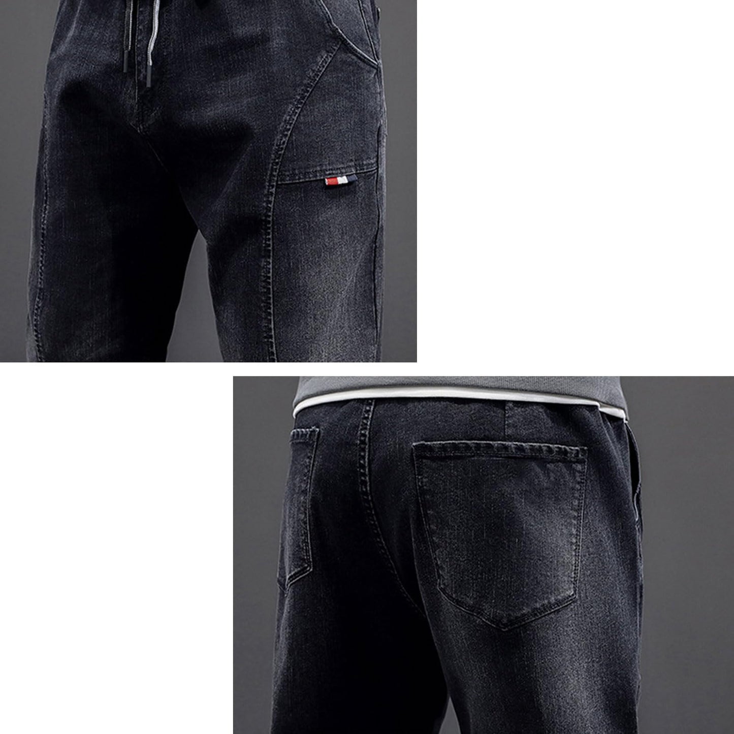 Oversized Men’s Baggy Jeans – Stretch Loose Fit High Waist Denim Pants
