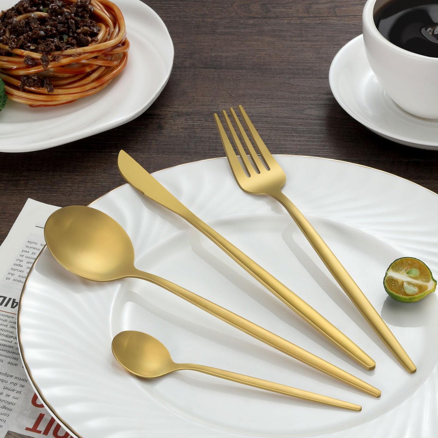 BEWOS 36-teiliges Besteck set mit Steakmesser Service für 6, Premium-Edelstahl-Bestecksets für Haus & Küche, Hochwertiges Messer-Löffel-Gabel-Besteck-Set Hochglanzpoliert, Spülmaschinenfest