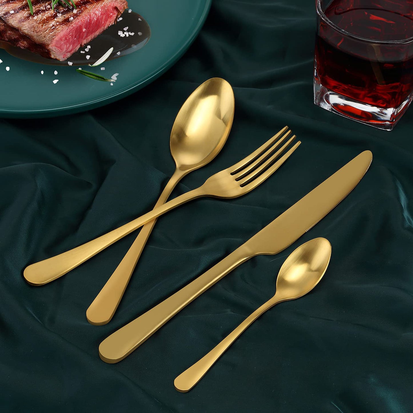 BEWOS Besteck Set für 6 Personen, 30 teilig Essbesteck Set inkl. Messer, Gabel, Löffel, Besteck Edelstahl Spiegelpoliert, Spülmaschinenfest