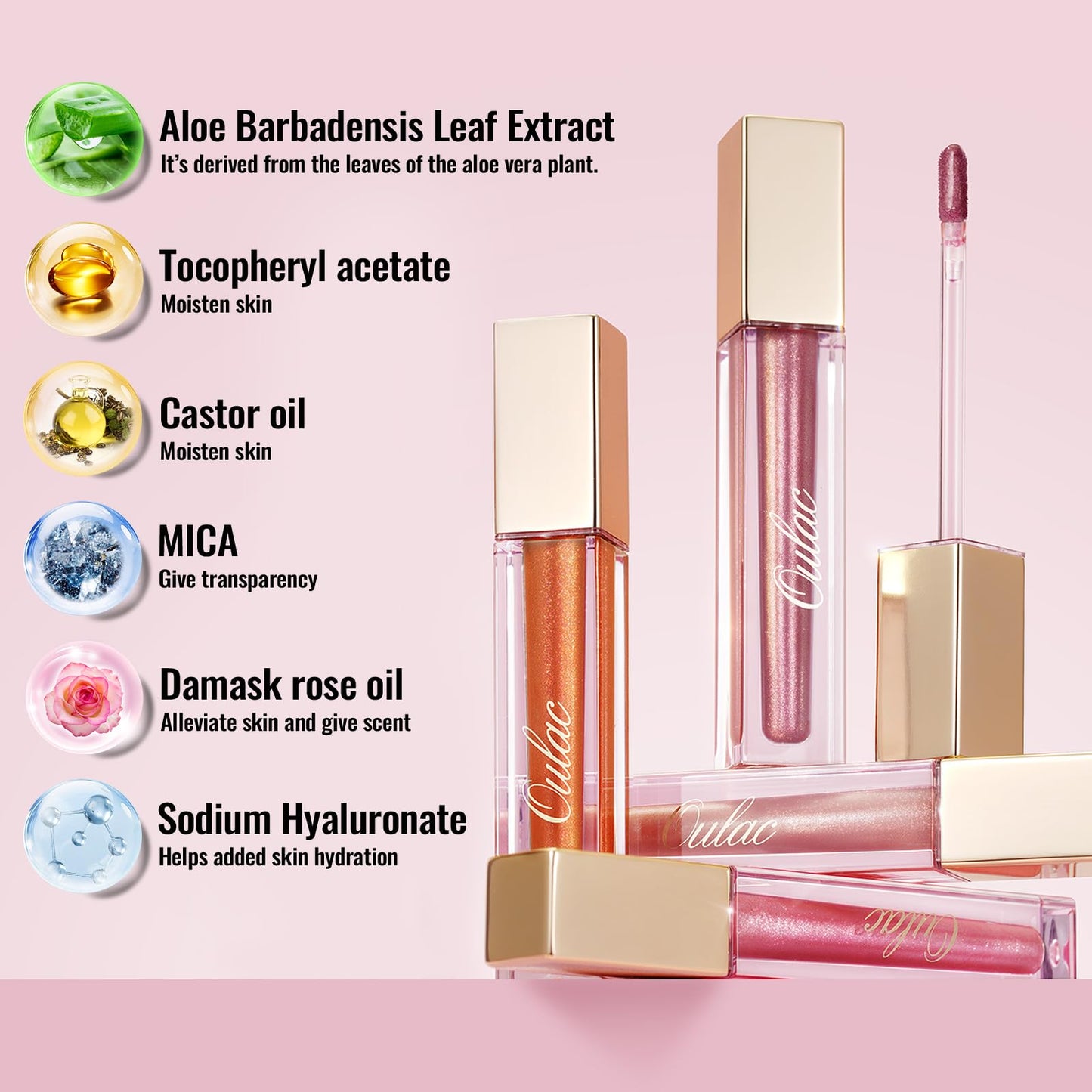 Oulac Mauve Nude Lipgloss Glossy Lip Plumper for Fuller-Looking Lips (4.5ml, S08)