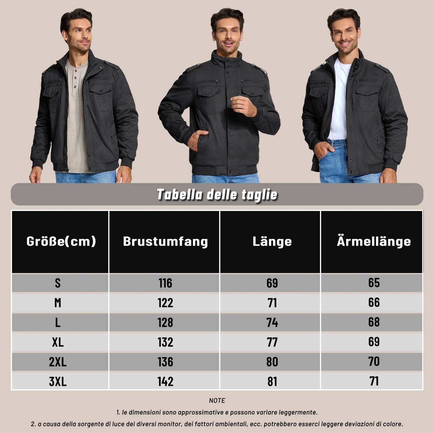 KEFITEVD Men’s Winter Fleece Jacket – Sherpa Lined Military Field Coat